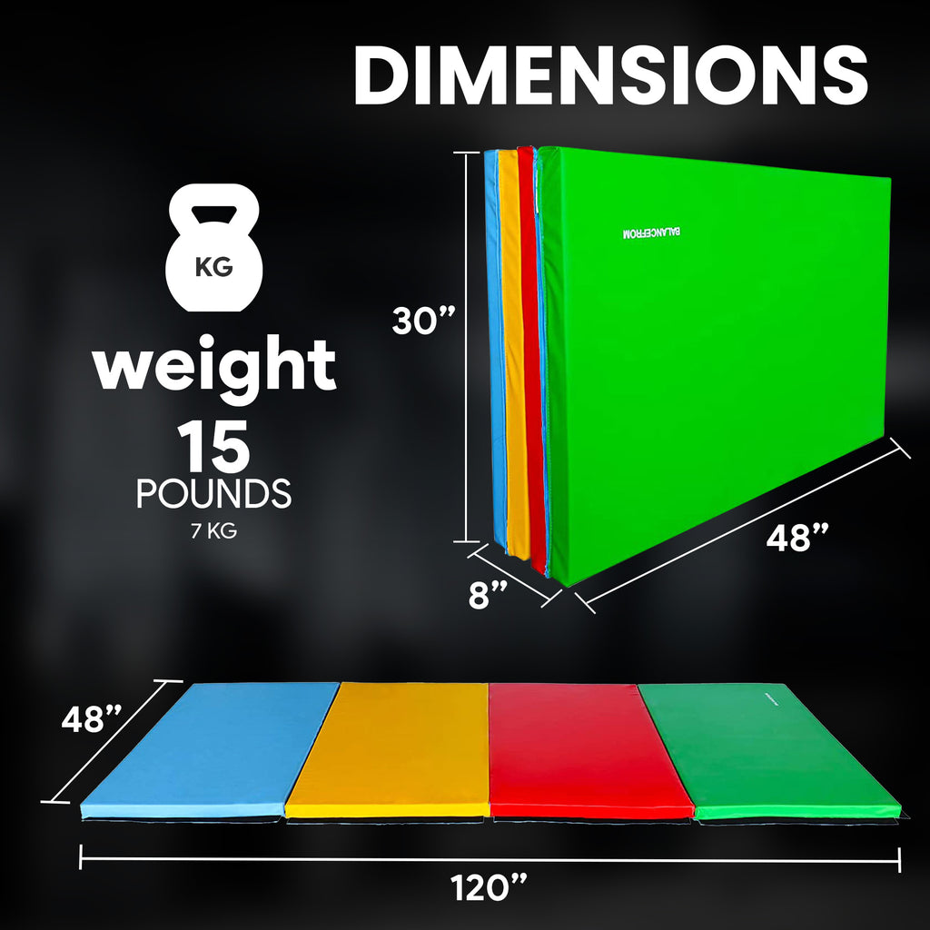 BalanceFrom Fitness 4' x 10' x 2" All Purpose Gymnastic Folding Gym Exercise Aerobics Mat