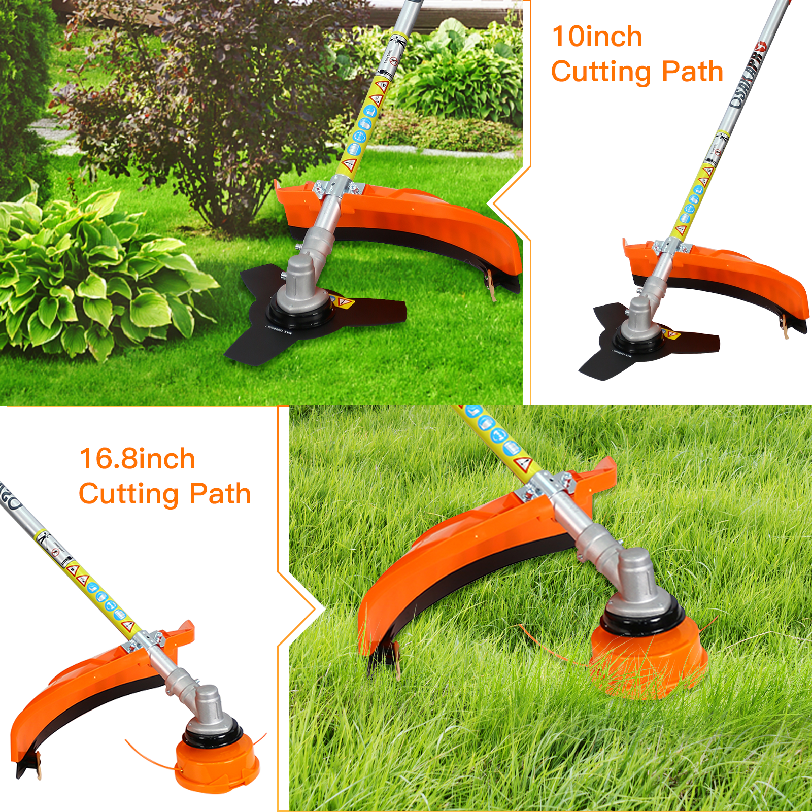 4 in 1 Weed Eater Grass Trimmer, Multi-Functional String Trimmer with Gas Pole Saw, Hedge Trimmer, Weed Trimmer, and Brush Cutter, Weed Eater for Patio Garden Lawn, 52CC 2-Cycle