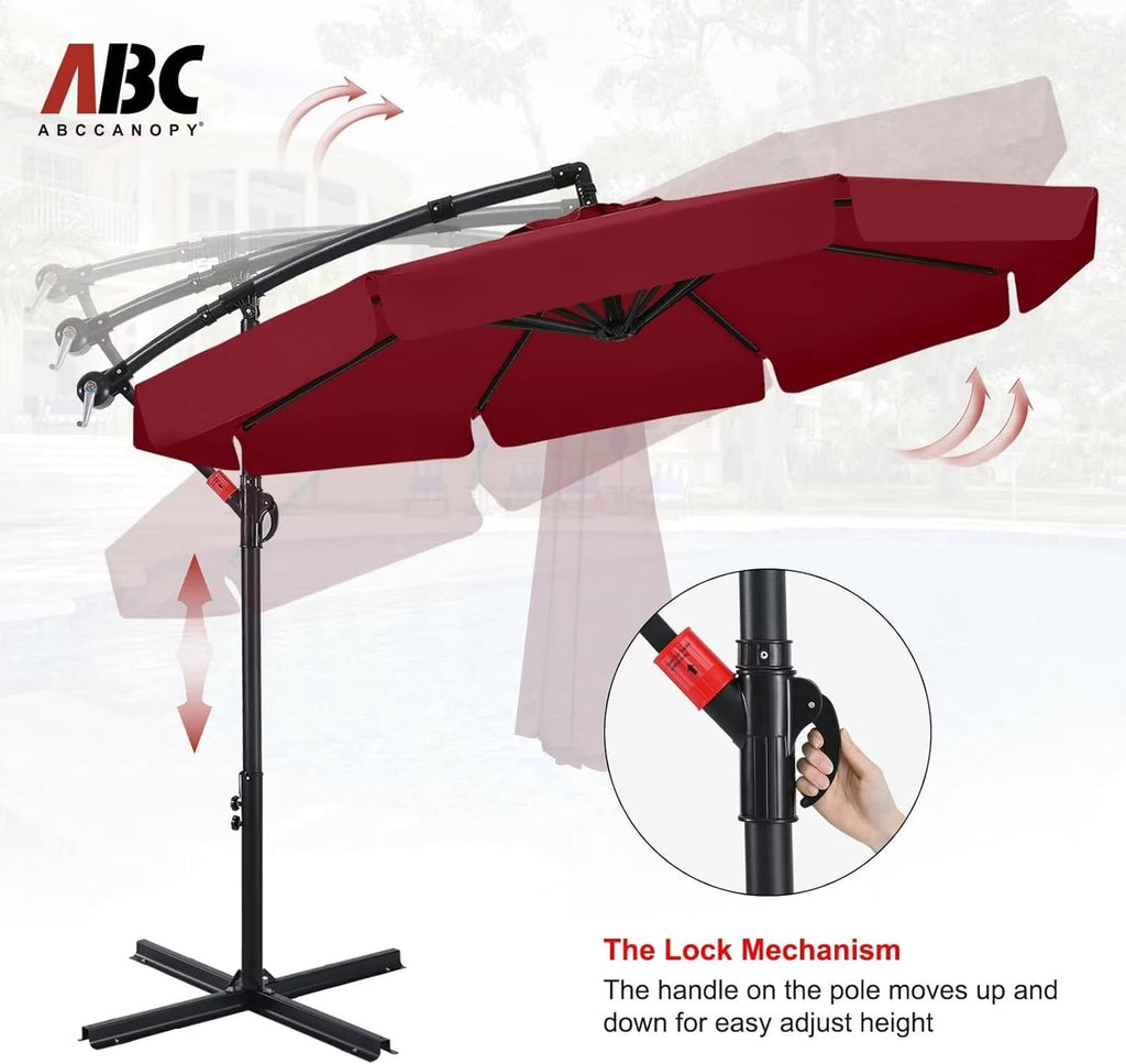 ABCCANOPY 10 FT Patio Umbrellas with Crank & Cross Base for Garden, Backyard, Pool and Beach, 12+ Colors(Turquoise)