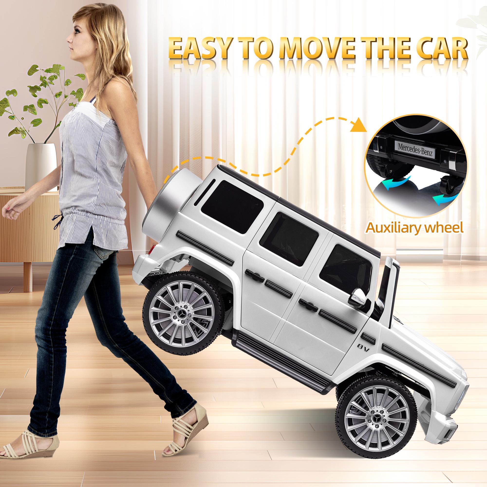 24V Ride on Car with Remote Control for Kids Mercedes Benz Ride on Car Toy for Boys and Girls 3-6 Years Old, Electric Vehicle, Bluetooth, LED Light, White