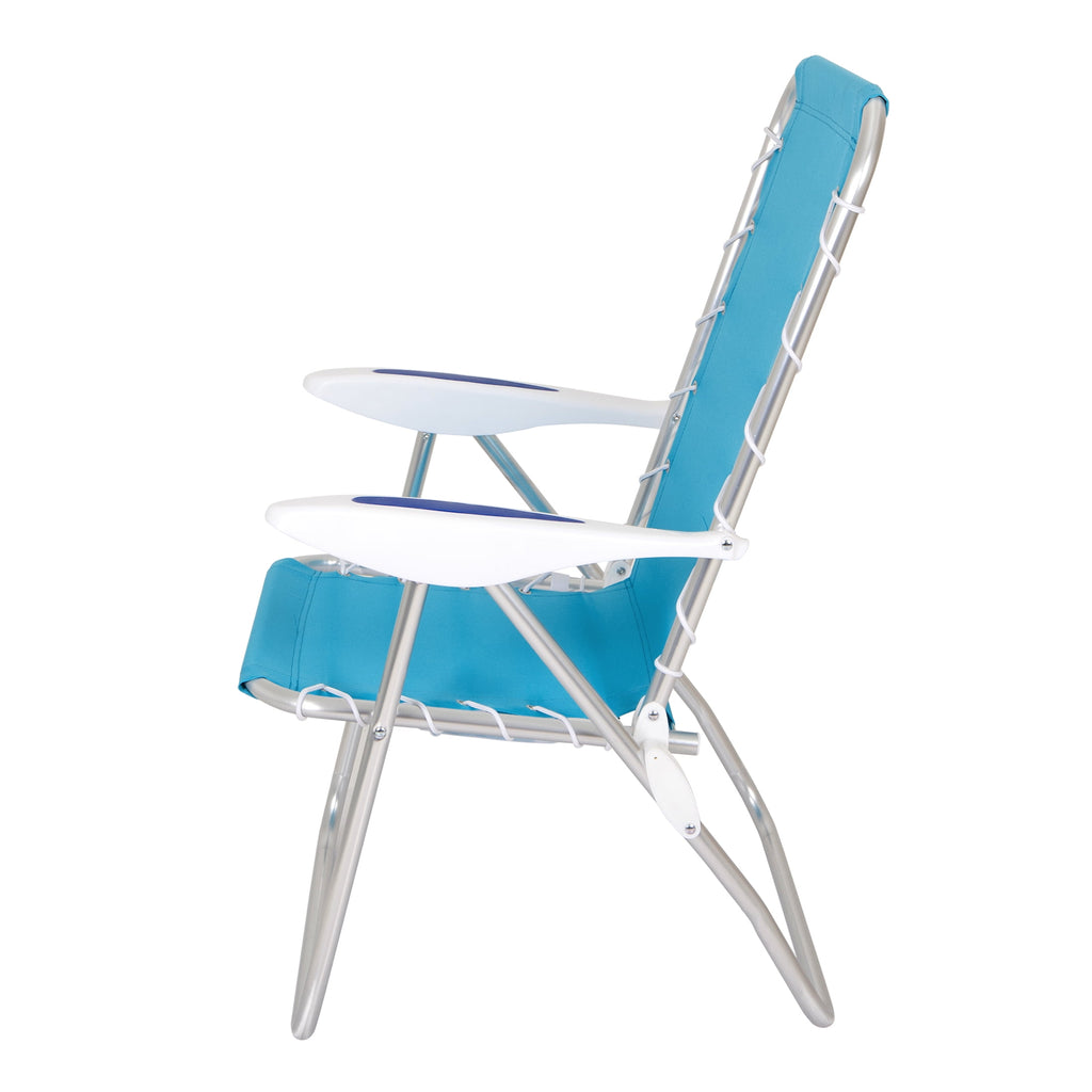 2-Pack Mainstays Reclining Bungee Beach Chair, Teal