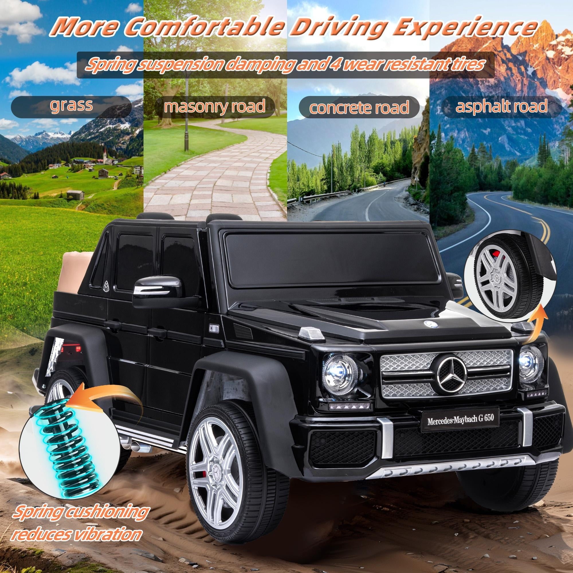 24V Ride on Car with Remote Control for Kids Mercedes Benz Ride on Car Toy for Boys and Girls 3-6 Years Old, Electric Vehicle, Bluetooth, LED Light, White