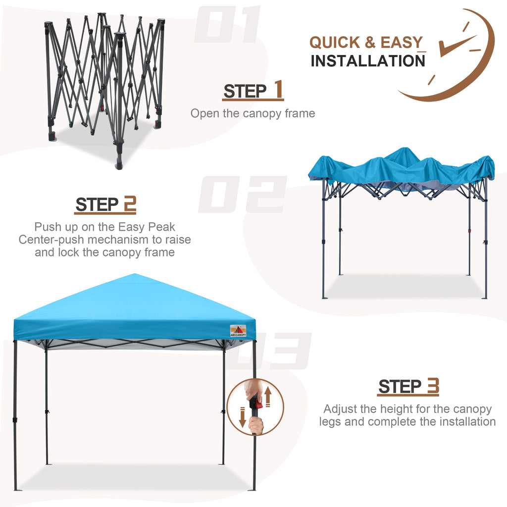 ABCCANOPY 10 ft x 10 ft Easy Pop up Outdoor Canopy Tent, White