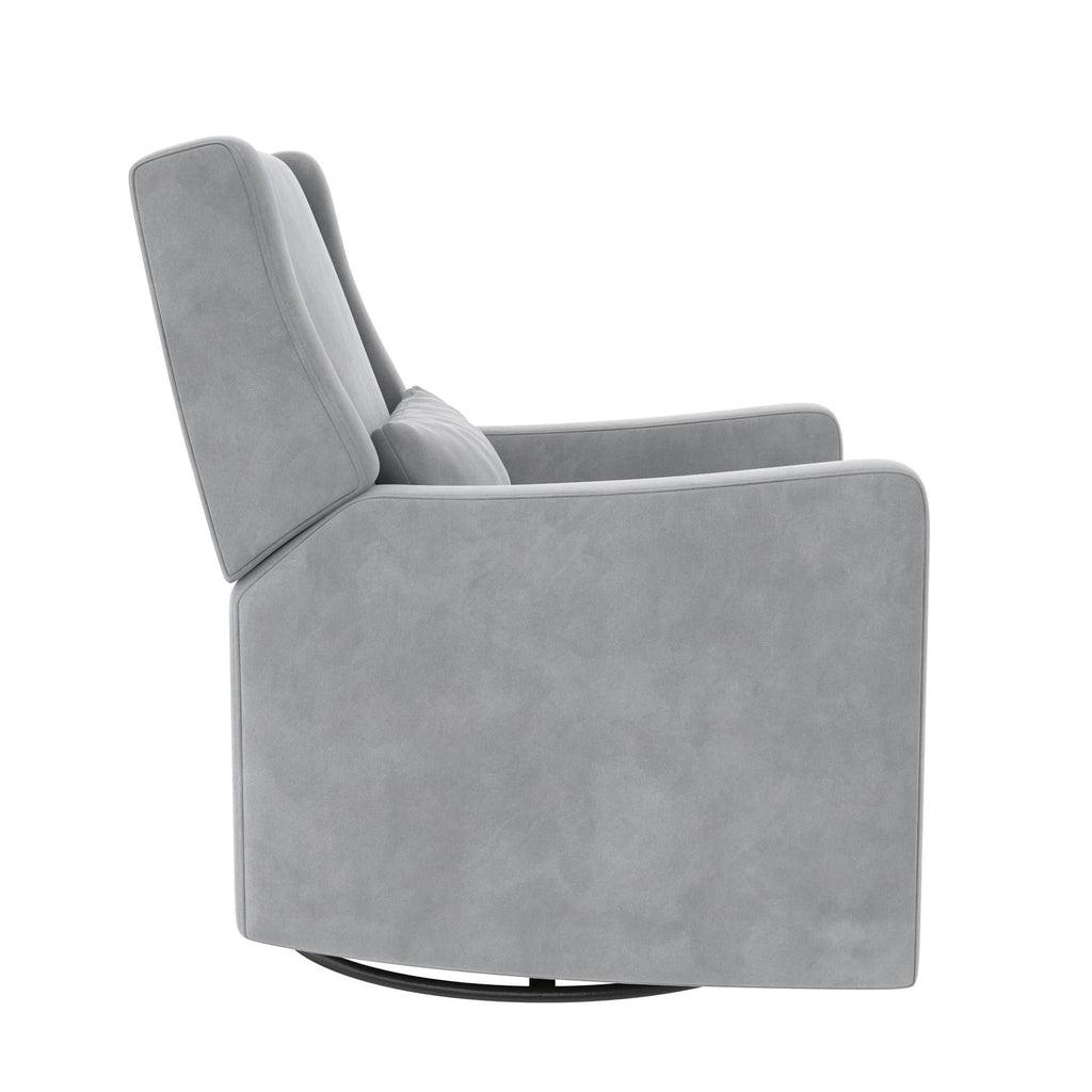 Baby Relax Otto 4-in-1 Nursery Swivel Glider Rocker Power Recliner with USB Ports, Gray Velvet