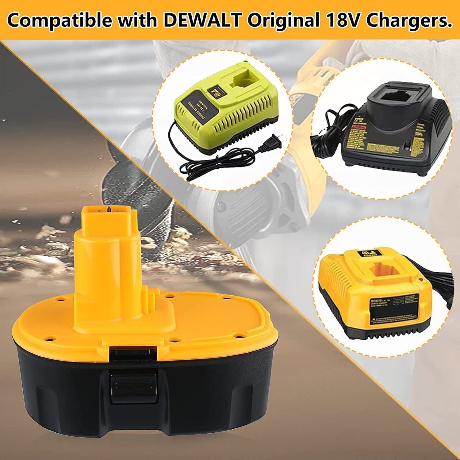2Pack 18V Battery for Dewalt 18 Volt XRP Battery DC9096-2 DC9098 DC9099 DW9096