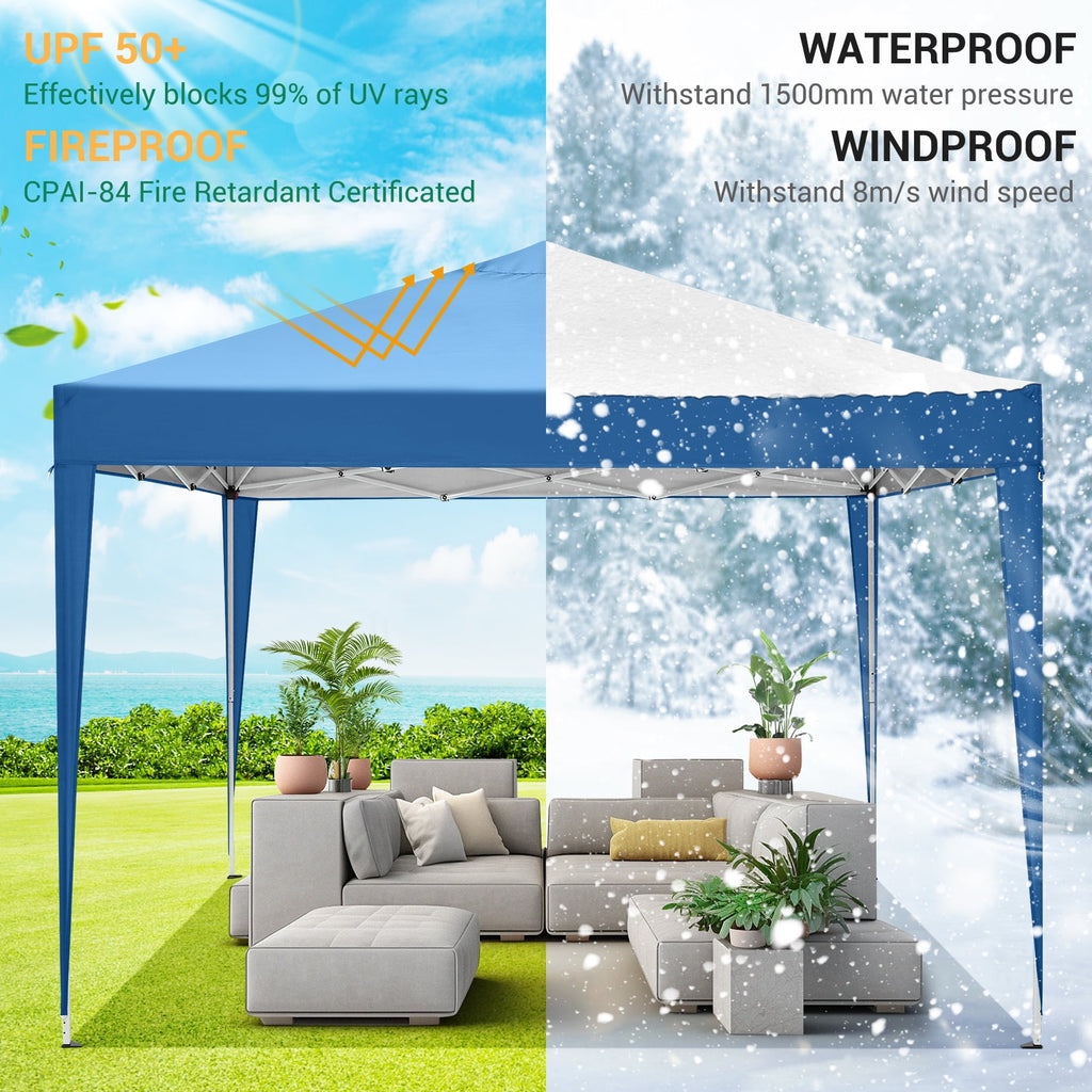 10'x 10' Pop up Canopy 1 Person Setup Canopy Portable Outdoor Party Instant Shelter with 4 Removable Sidewalls & Carrying Bag for Wedding Picnics Camping, White