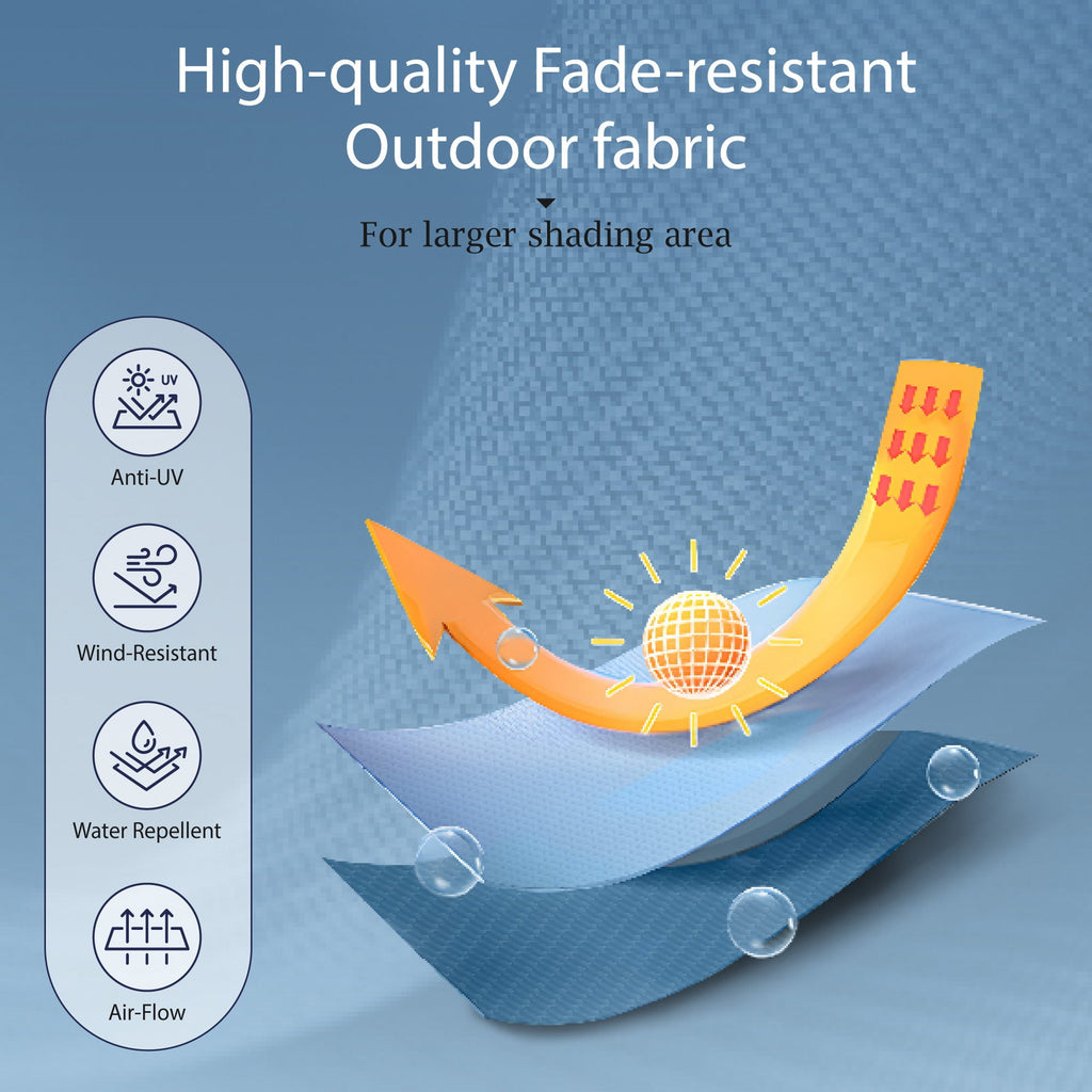 Alpha Joy 13x6.5ft Double-Sided Extra Large Outdoor Patio Umbrella with Crank Handle, Beige