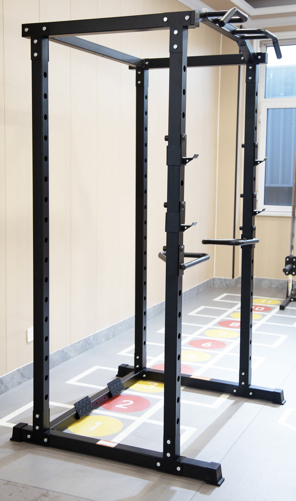 BalanceFrom PC-1 Series 1000lb Capacity Multi-Function Adjustable Power Cage Power Rack with Optional Lat Pull-down and Cable Crossover, Power Cage Only, Black