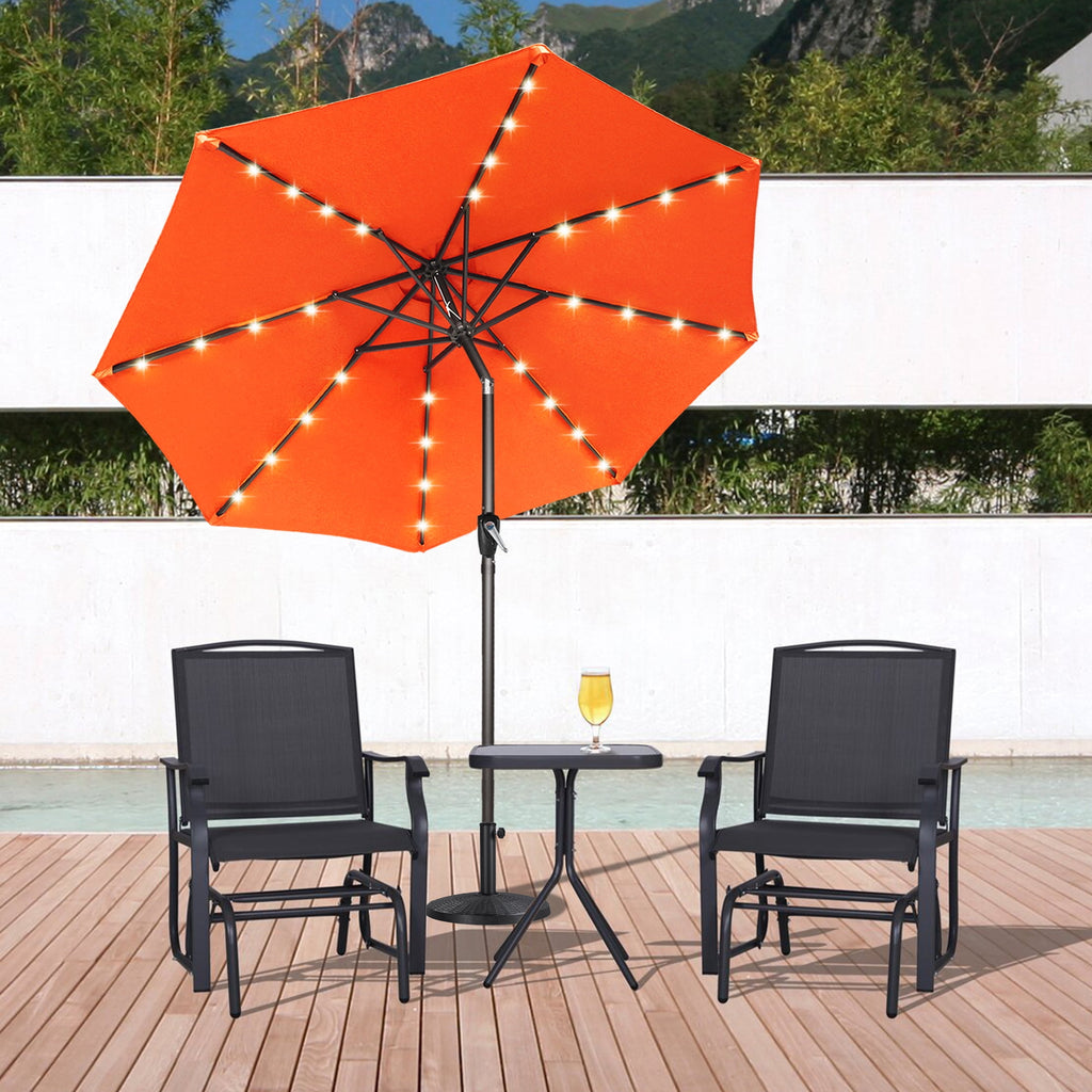 ABCCANOPY 7.5ft Patio Solar Umbrella LED Outdoor Umbrella with Tilt and Crank, Turquoise