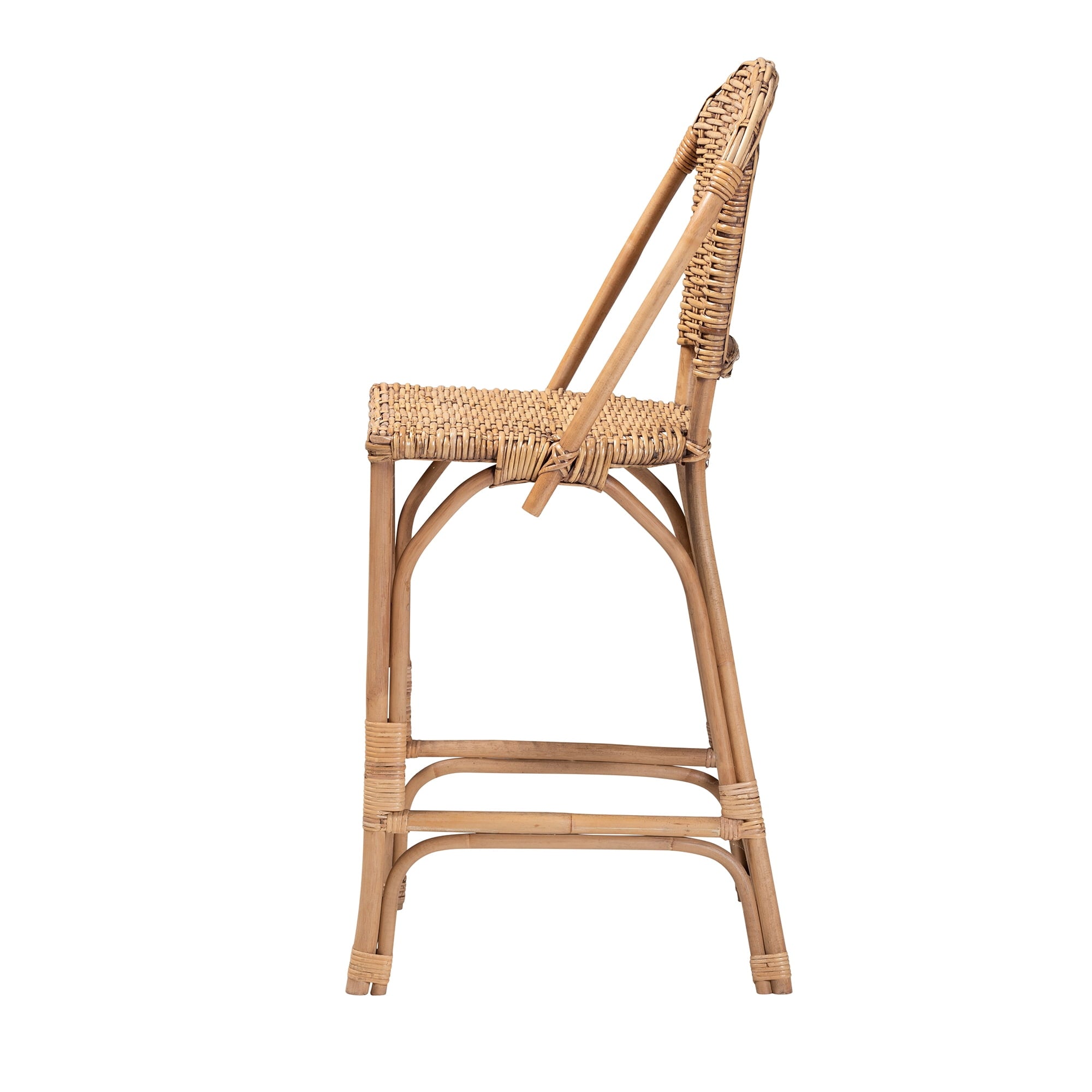 bali & pari Neola Rattan BOHO Bar Stool, Natural Brown