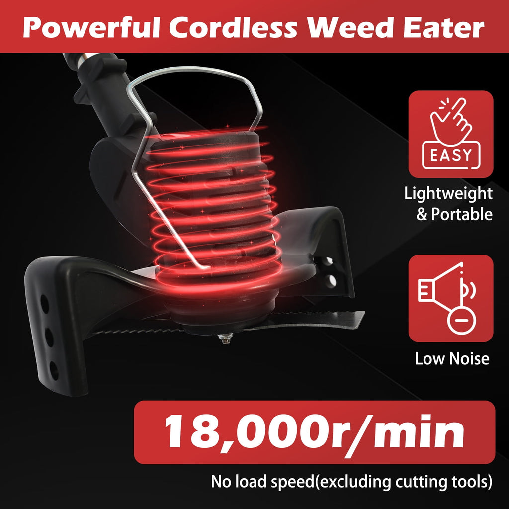 24V 800W Electric Grass Trimmer Cordless With Brushless Electric Machine, Battery Weed Eater, Electric Weed Wacker, Lawn Mower Cordless Pruning Cutter Weed Wacker Garden Trimming Tool