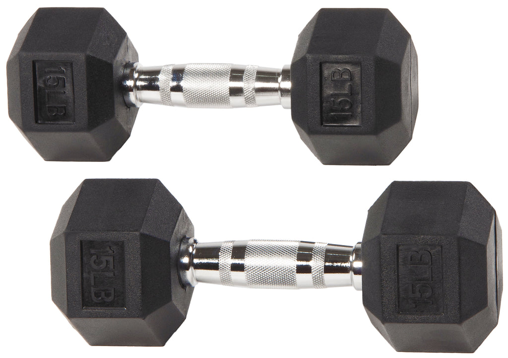 BalanceFrom Rubber Encased Hex Dumbbells, 20 Lbs. Pair