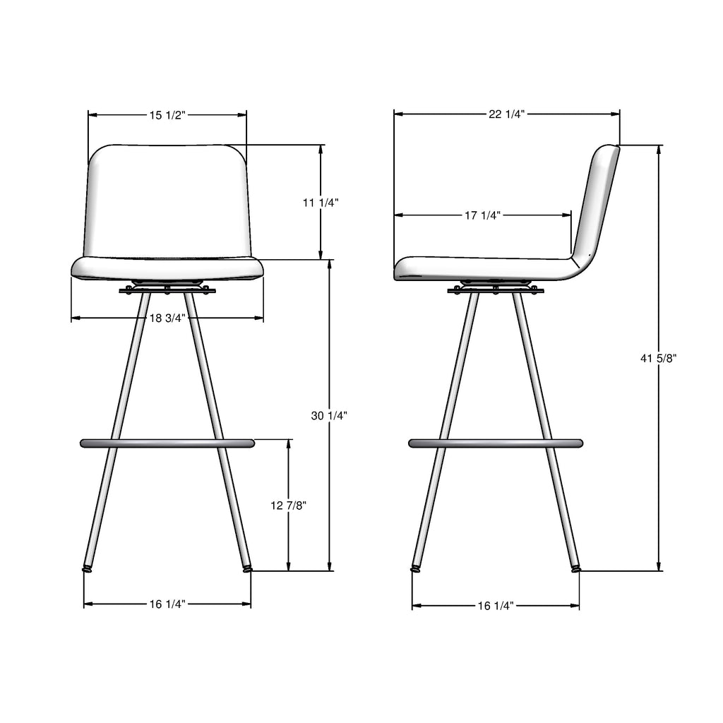Amisco Dagmar 30 In. Swivel Bar Stool - Grey Woven Fabric / Black Metal