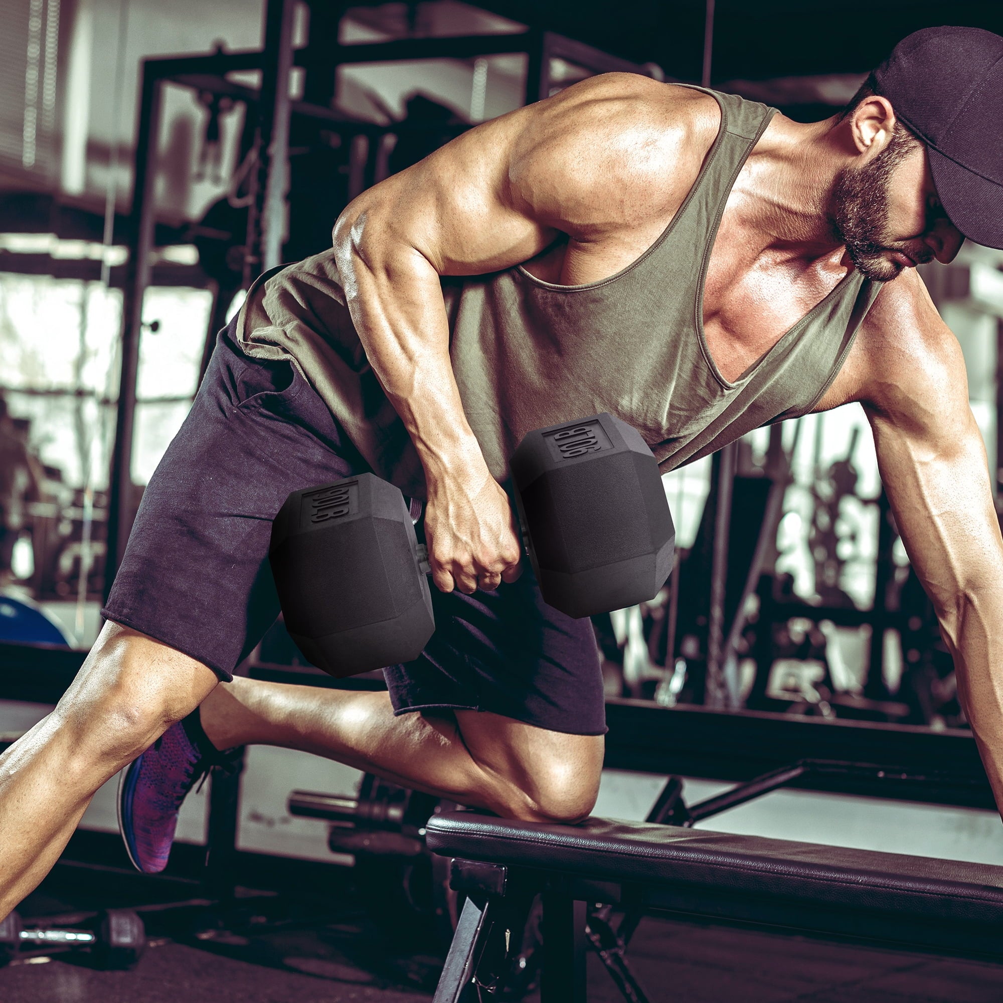 BalanceFrom Rubber Encased Hex Dumbbells, 20 Lbs. Pair