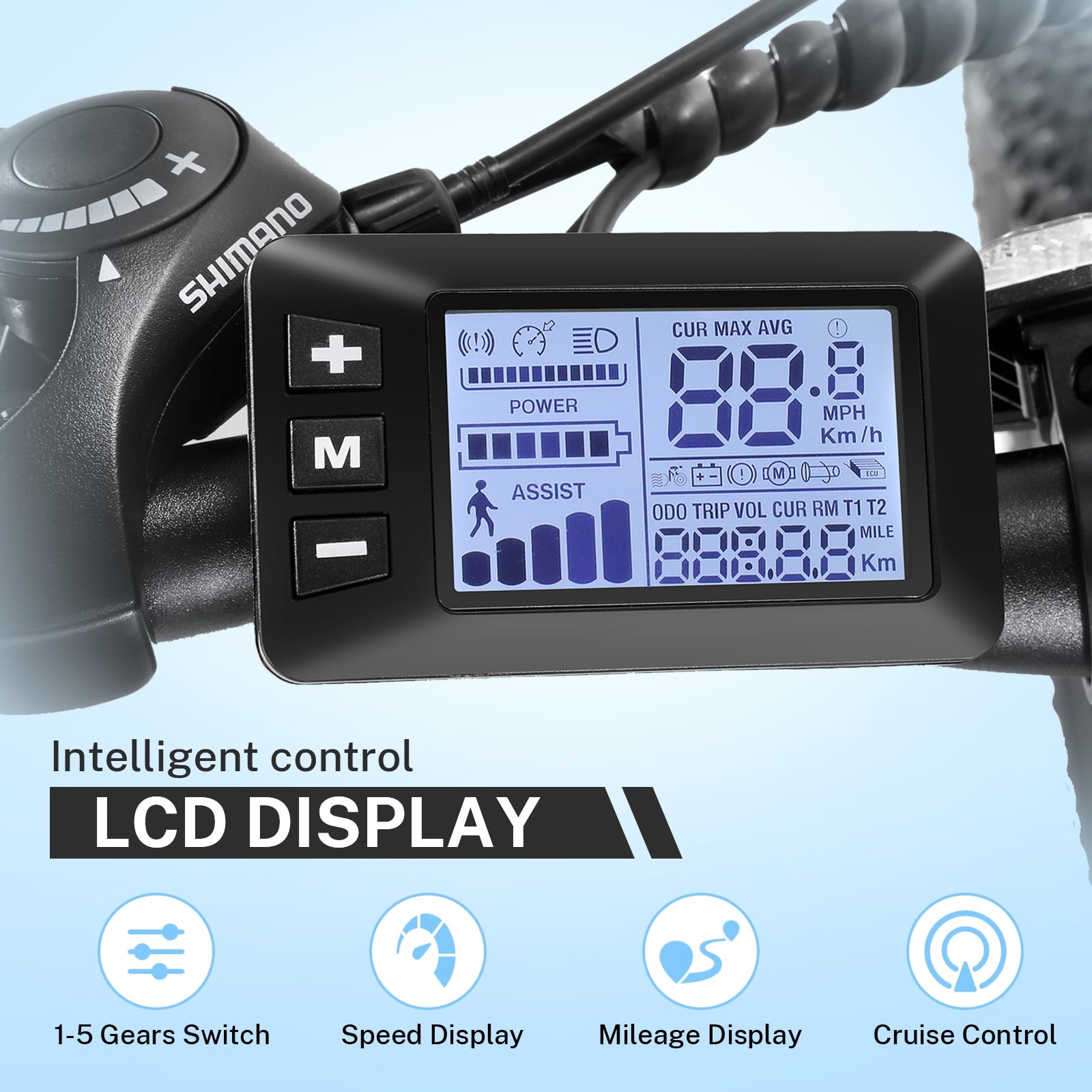 ANCHEER 26'' Electric Bike Adults/Electric Mountain Bike with 500W Motor, Up to 50 Miles commuter Ebike/Electric Bicycle with Removable 48V-7.8Ah Battery