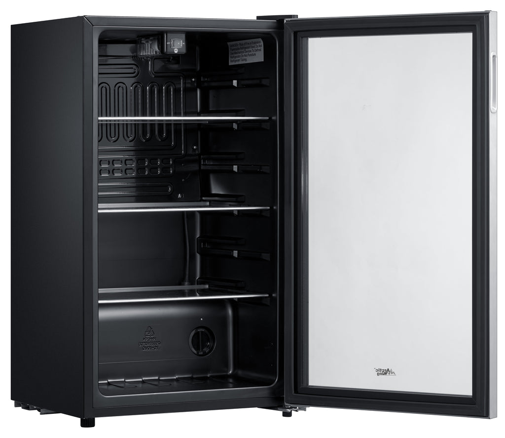 Arctic King 115 Can Beverage Fridge, Stainless Steel look Frame