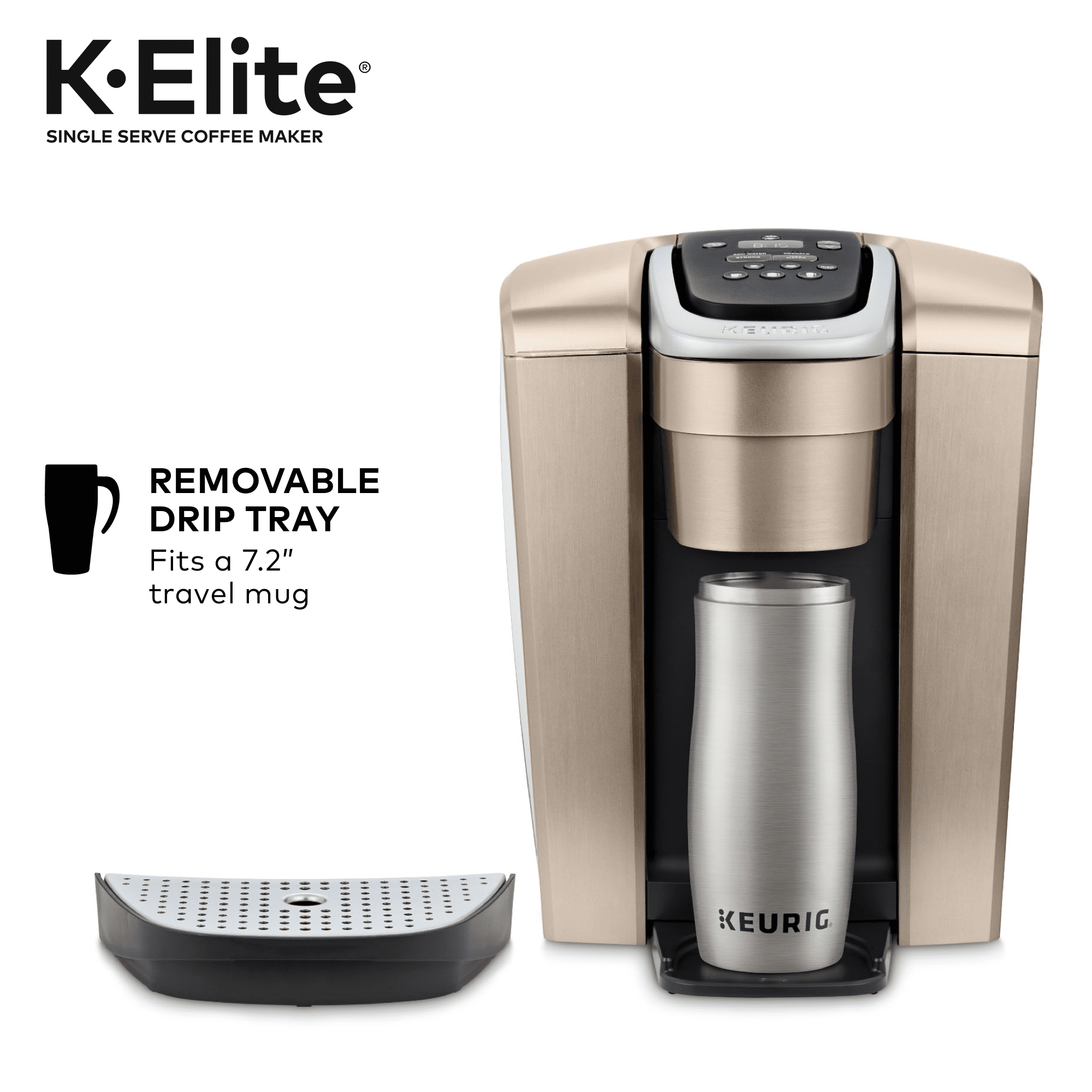 Keurig K-Elite, Single Serve K-Cup Pod Coffee Maker, Brushed Gold