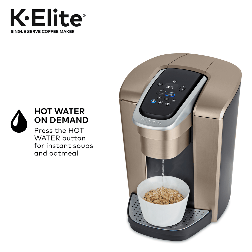 Keurig K-Elite, Single Serve K-Cup Pod Coffee Maker, Brushed Gold