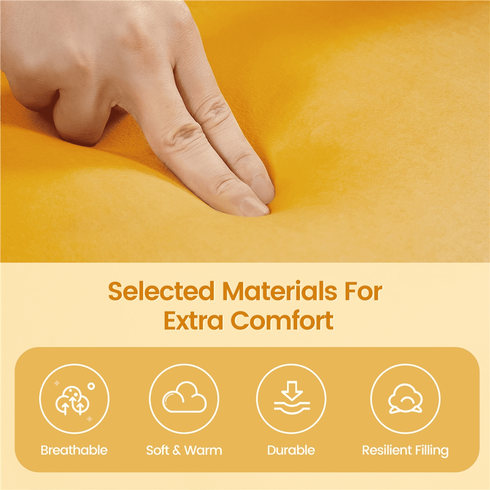 Alden Design Upholstered Velvet Club Accent Chair for Living Room, Yellow