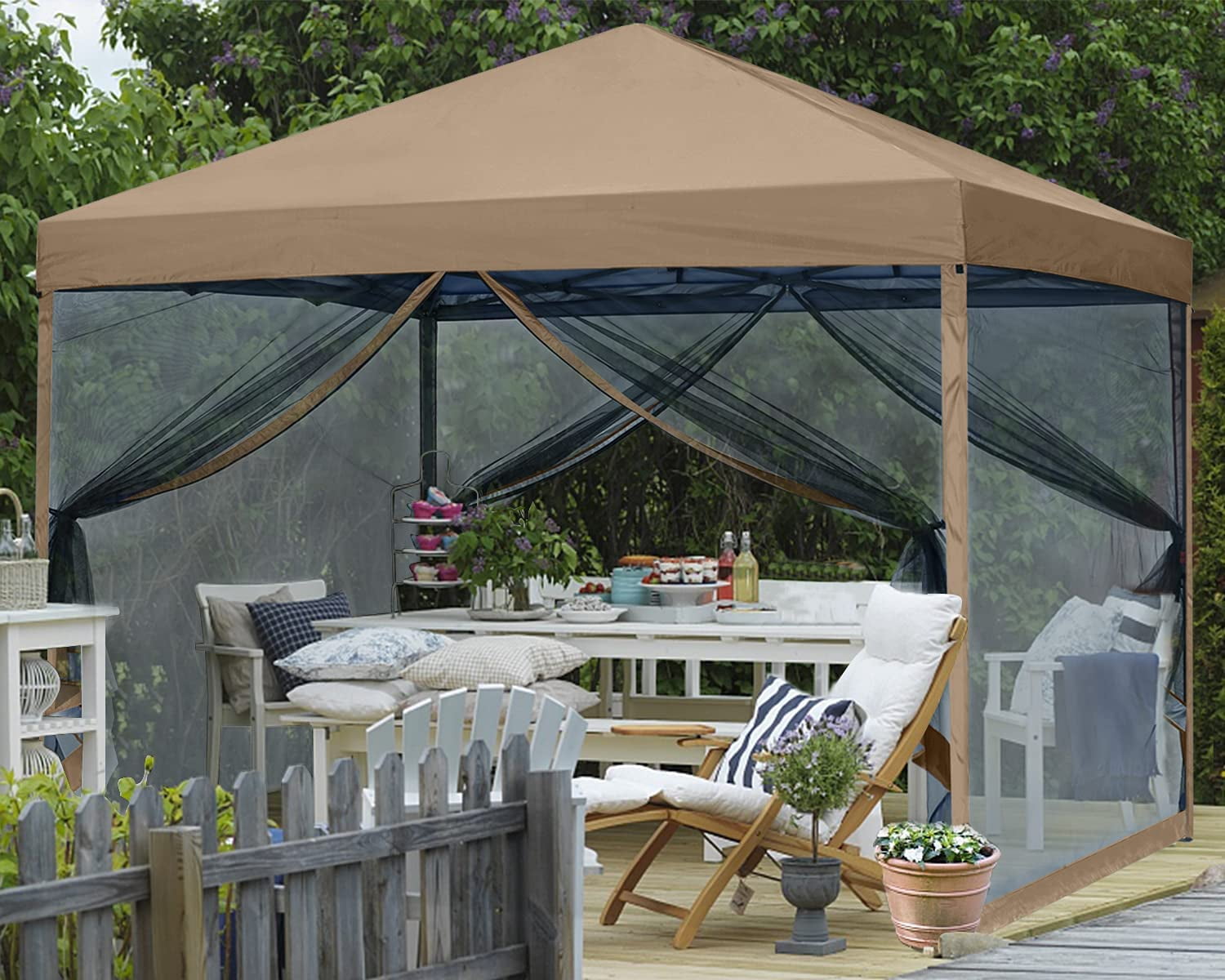 ABCCANOPY 10 ft x 10 ft Easy Pop up Outdoor Canopy Tent, White