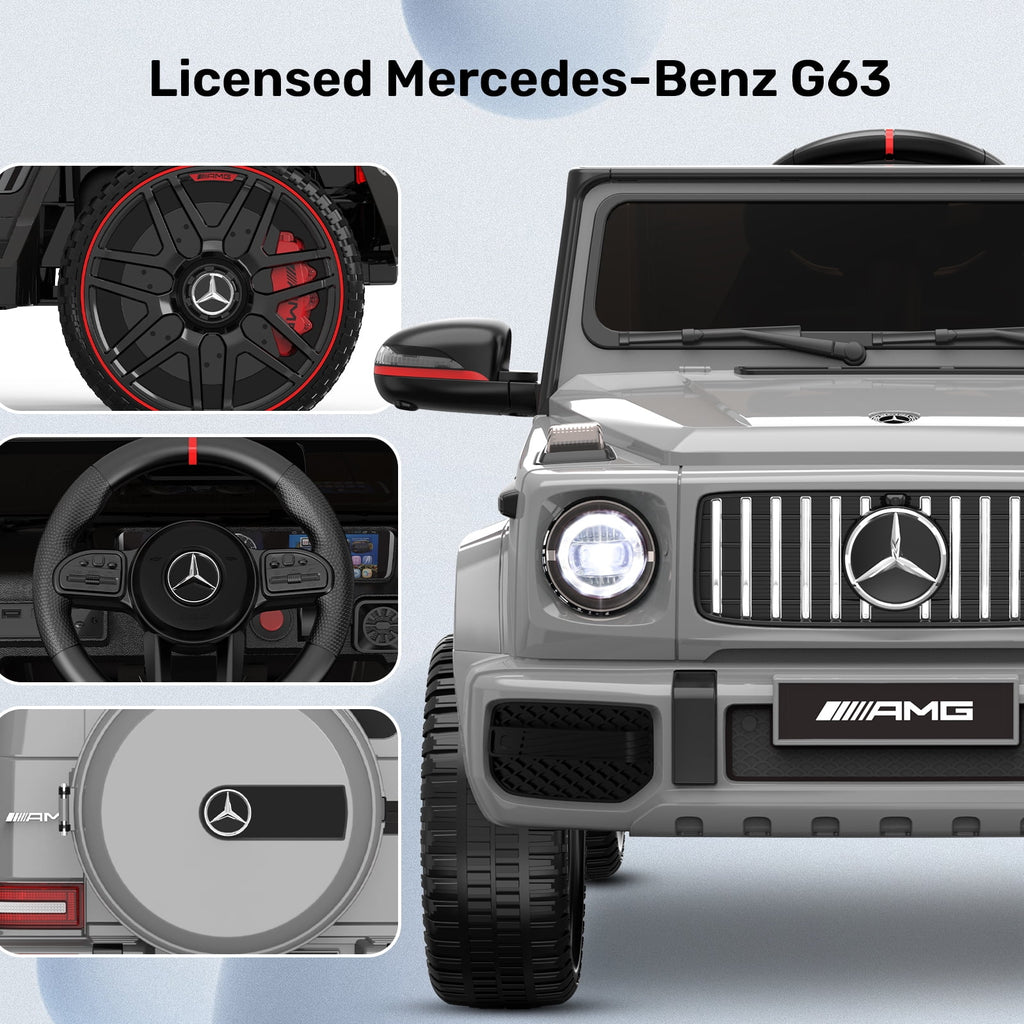 12Volt 1 Seater Mercedes-Benz G63 Licensed Powered Ride on Toy with Remote Control, Gift for Kids Aged 2~4 Years -Red