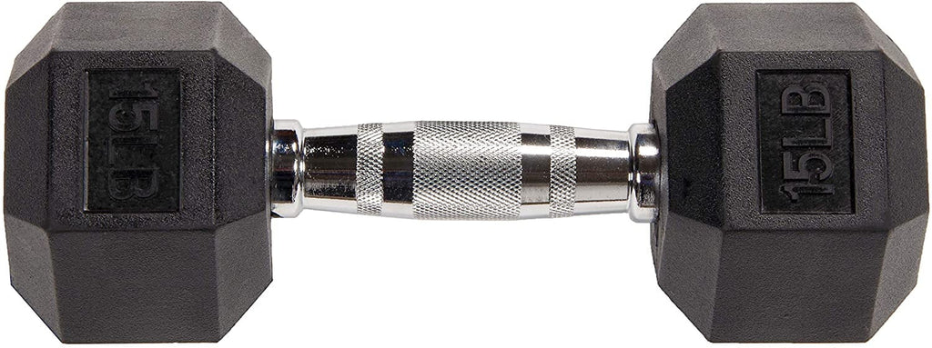 BalanceFrom Rubber Encased Hex Dumbbells, 20 Lbs. Pair