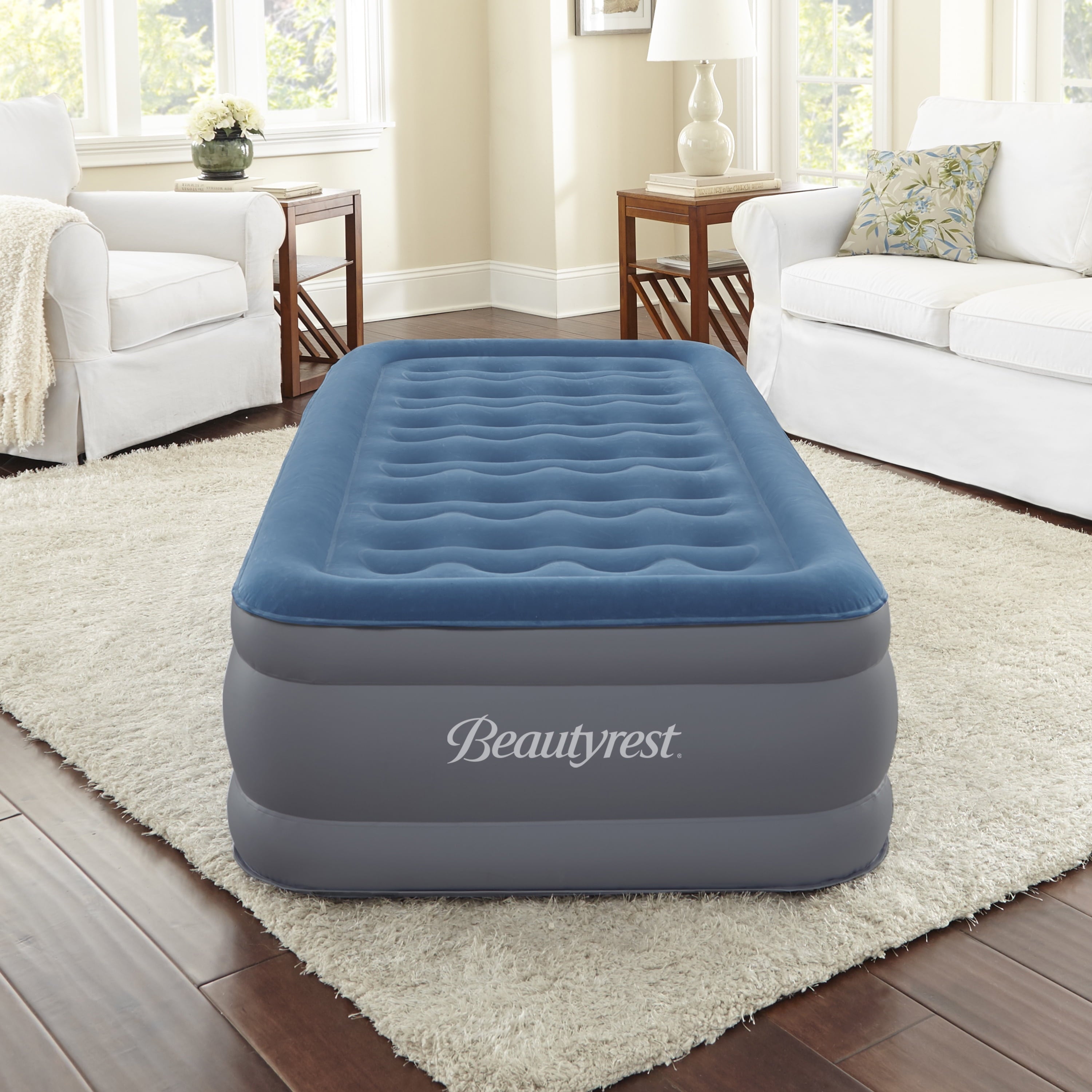 Beautyrest Extraordinaire 18" Queen Inflatable Blow up Air Bed Mattress with Built-in Pump