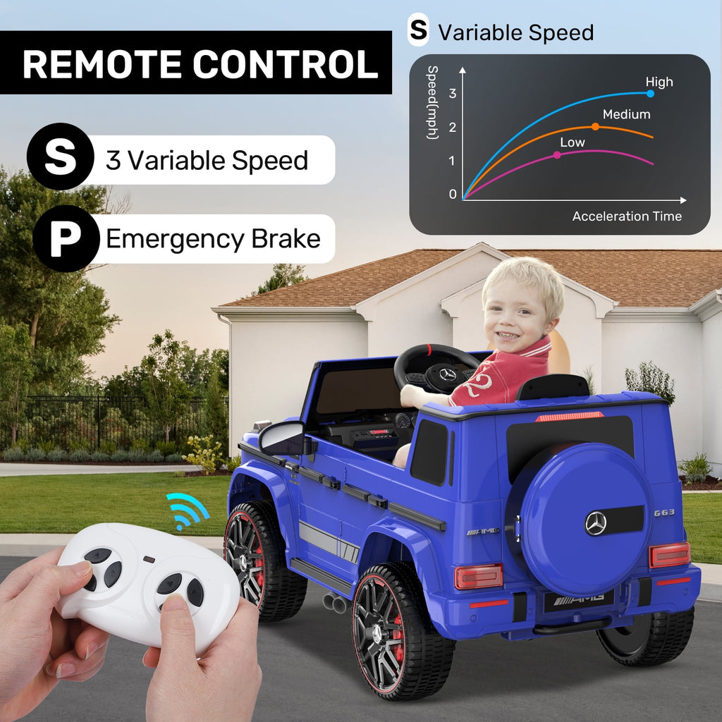 12Volt 1 Seater Mercedes-Benz G63 Licensed Powered Ride on Toy with Remote Control, Gift for Kids Aged 2~4 Years -Red