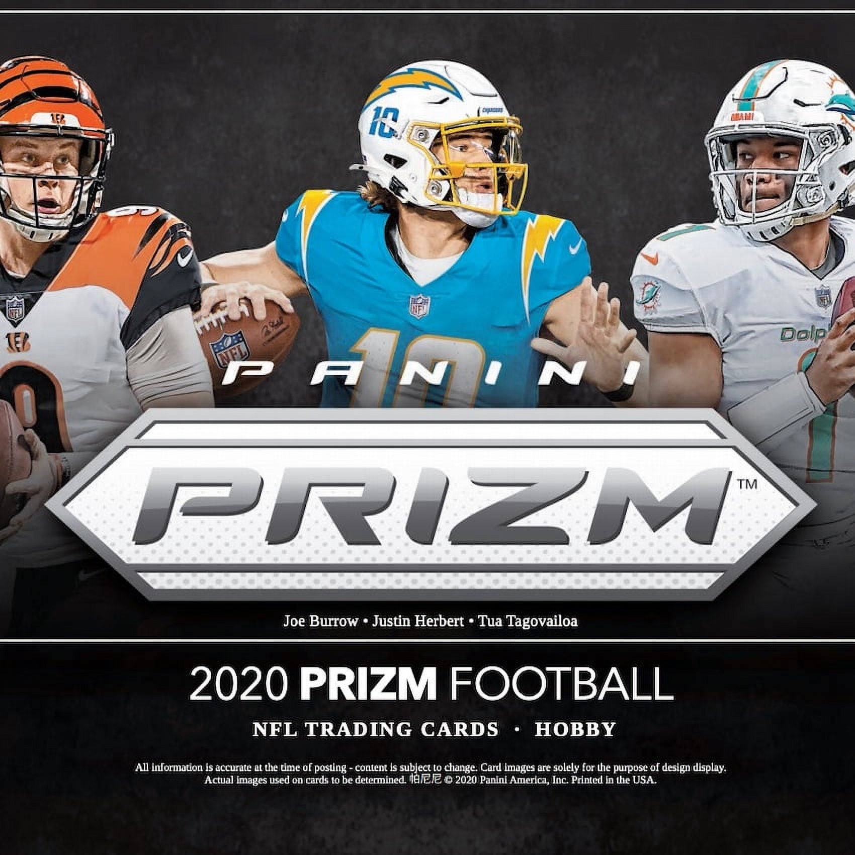 2020 Panini Prizm NFL Football Trading Cards Blaster Box- Feat. Rookies Tua Tagovailoa, Justin Herbert, Joe Burrow | 24 Cards | Blaster Exclusive Lazer Rookie Prizms
