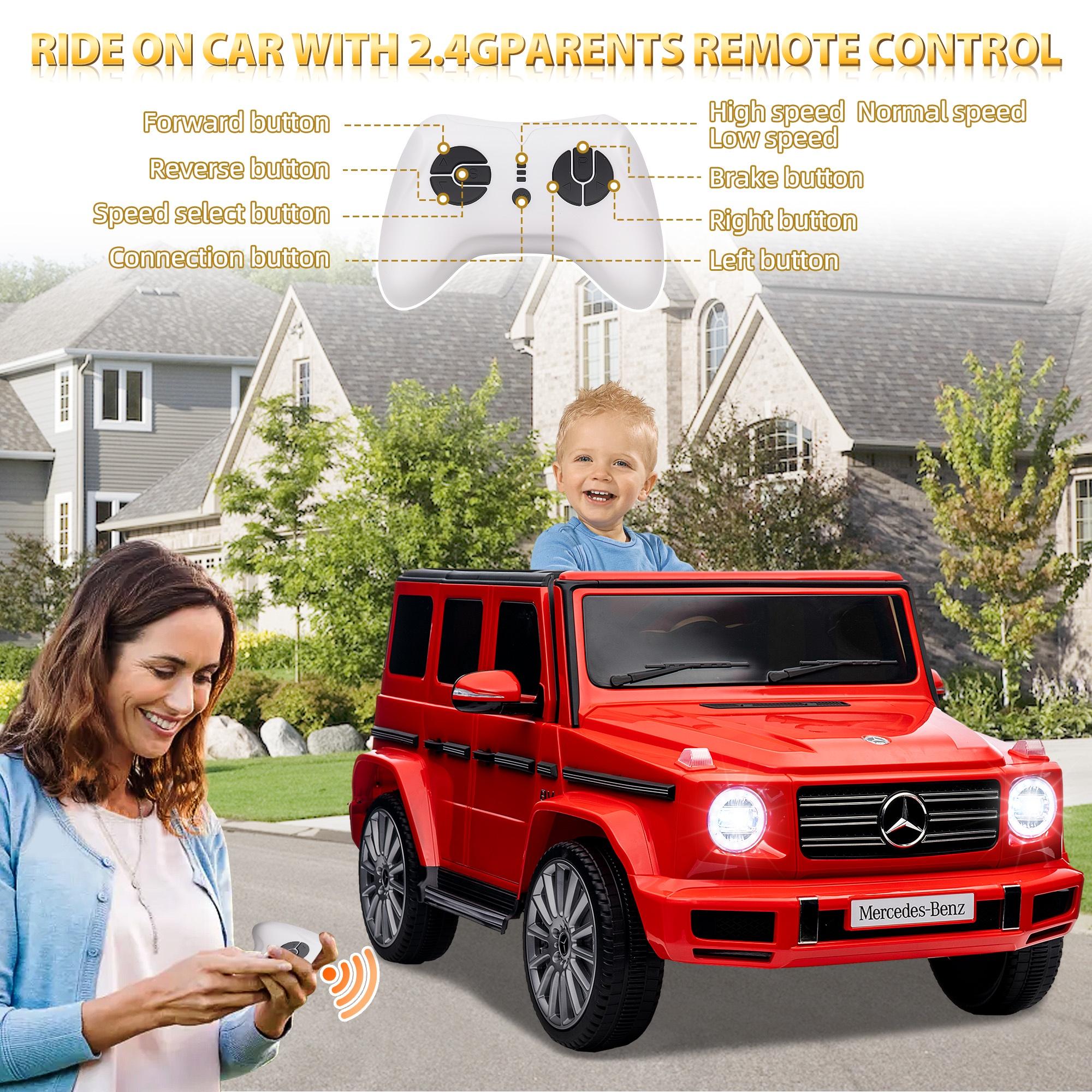 24V Ride on Car with Remote Control for Kids Mercedes Benz Ride on Car Toy for Boys and Girls 3-6 Years Old, Electric Vehicle, Bluetooth, LED Light, White