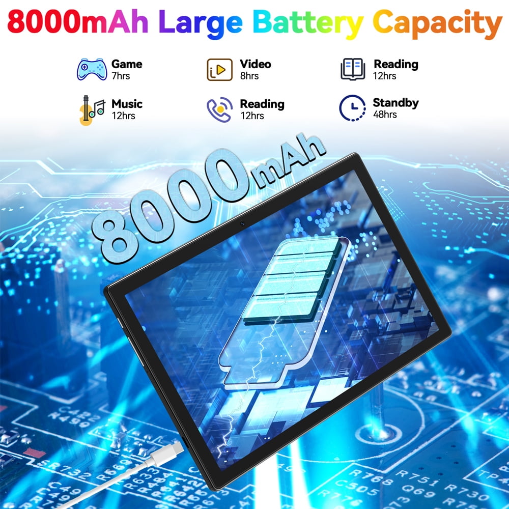 Android 14 Tablet,128GB ROM 1TB Expand,HD IPS Touchscreen, 5G/2.4G WiFi, Bluetooth 5.0, GPS, 4G Phone Tablet,2024 Newest