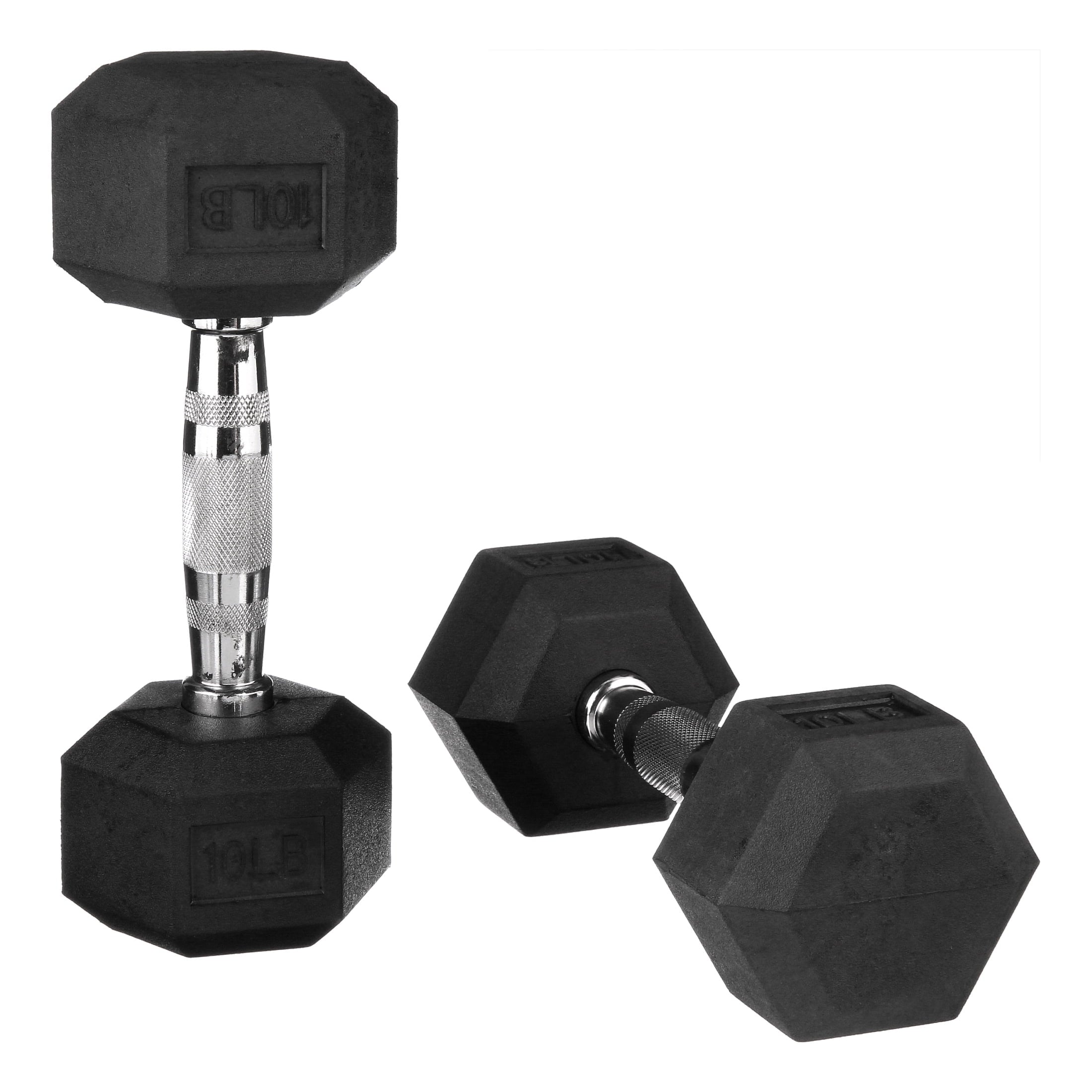 BalanceFrom Rubber Encased Hex Dumbbells, 20 Lbs. Pair