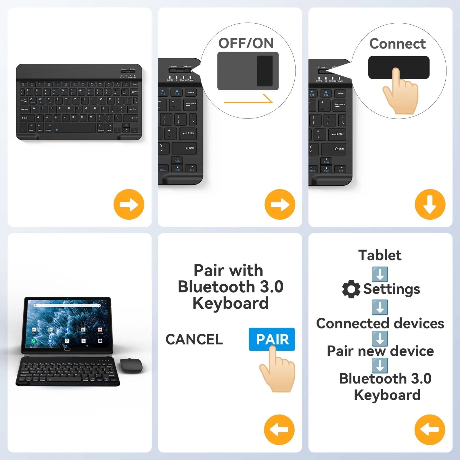 Android 13 Tablet 10.1" Android Tablet, 4gb+64gb Storage Tablet with Keyboard, Google GMS Certified, Dual 13MP+5MP Camera, WiFi, Bluetooth, GPS, IPS Full HD Display