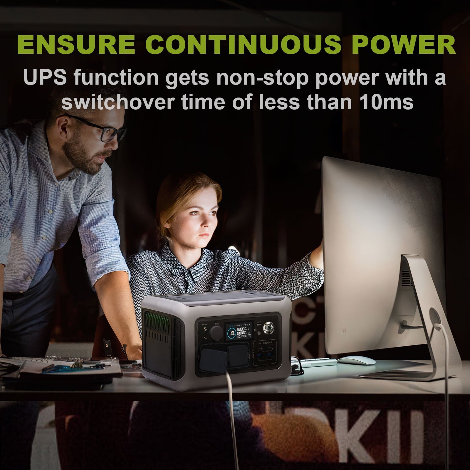 ALLPOWERS R600 Portable Power Station 600W, 299Wh LiFePO4 Battery, Wireless Charging, Solar Generator for Camping Home Emergency off-Grid