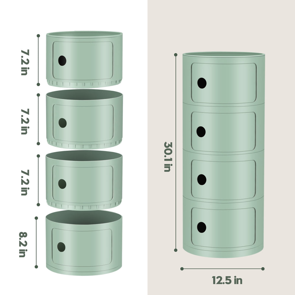 3 Drawer Sliding Barrel Modern Bedroom Nightstand, White