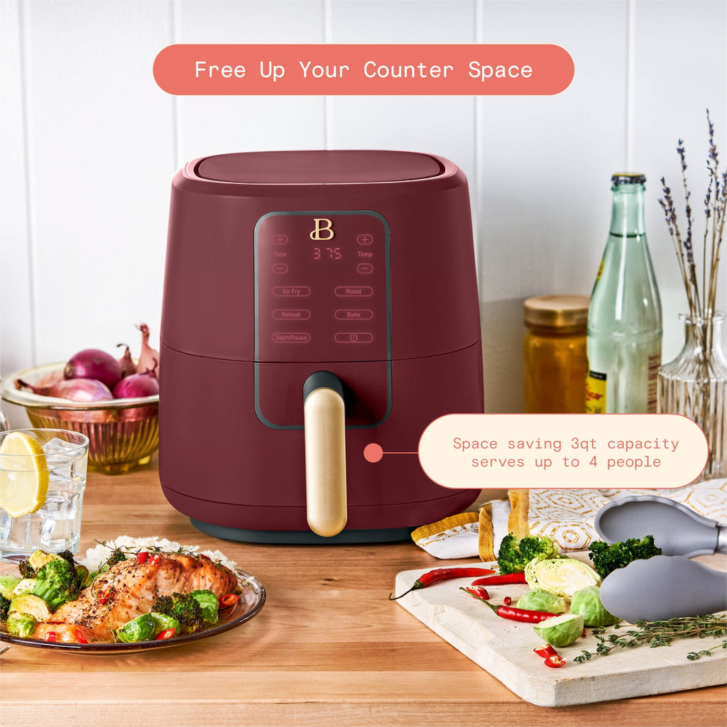 Beautiful 3 Qt Air Fryer with TurboCrisp Technology, White Icing by Drew Barrymore