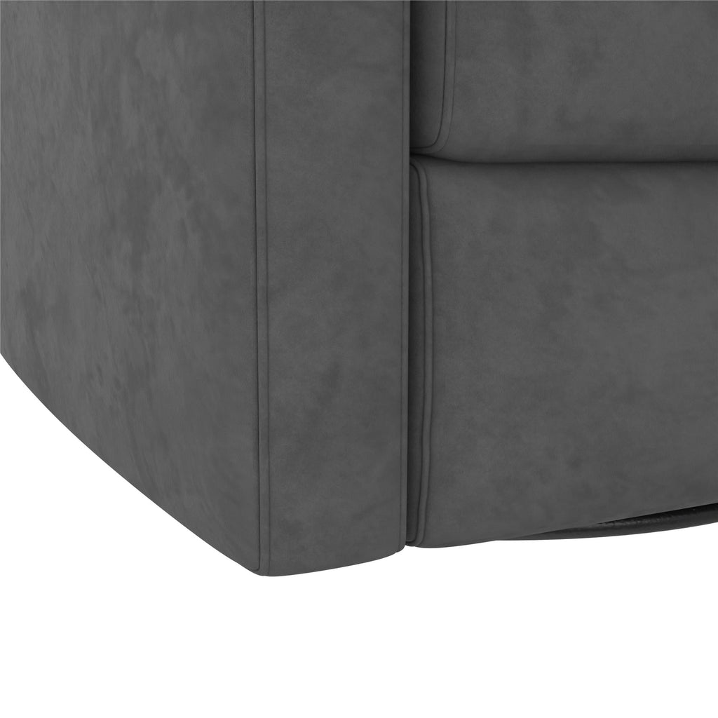 Baby Relax Otto 4-in-1 Nursery Swivel Glider Rocker Power Recliner with USB Ports, Gray Velvet