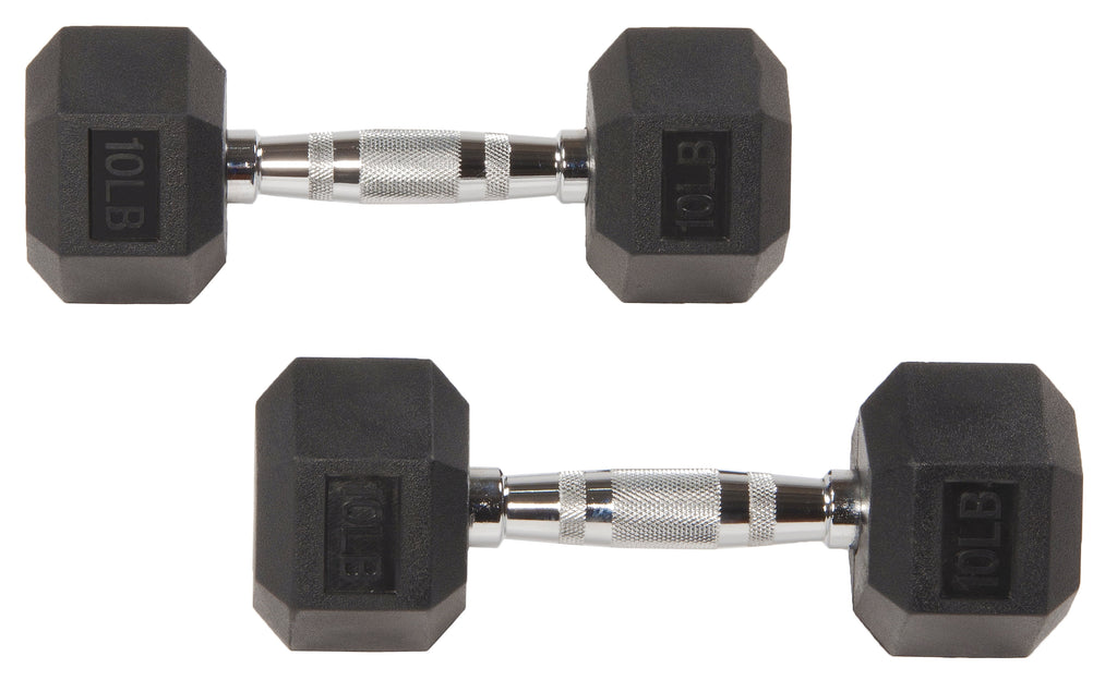 BalanceFrom Rubber Encased Hex Dumbbells, 20 Lbs. Pair