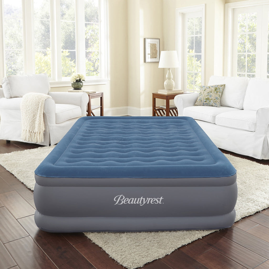 Beautyrest Extraordinaire 18" Queen Inflatable Blow up Air Bed Mattress with Built-in Pump