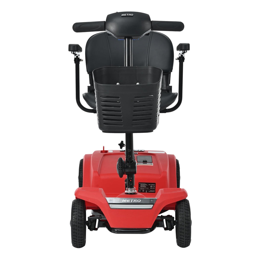 4 Wheels Mobility Scooter, Folding Lightweight Travel Mobility Scooter with 360° Swivel Seat, Heavy Duty Electric Motorized Scooters for Seniors Adults, Compact Transformer Mobility Scooter, Orange