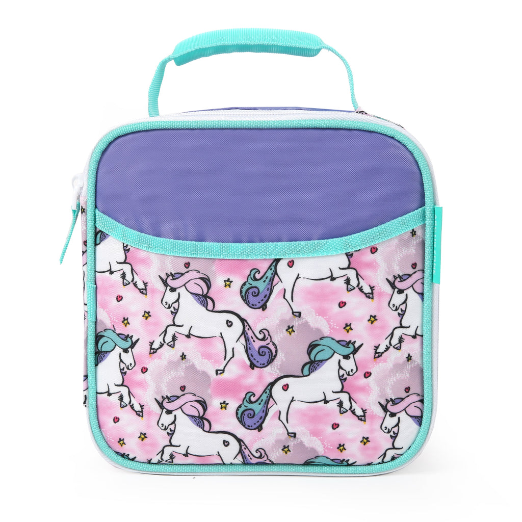Arctic Zone Upright Reusable Lunch Box Combo with Accessories, Unicorn