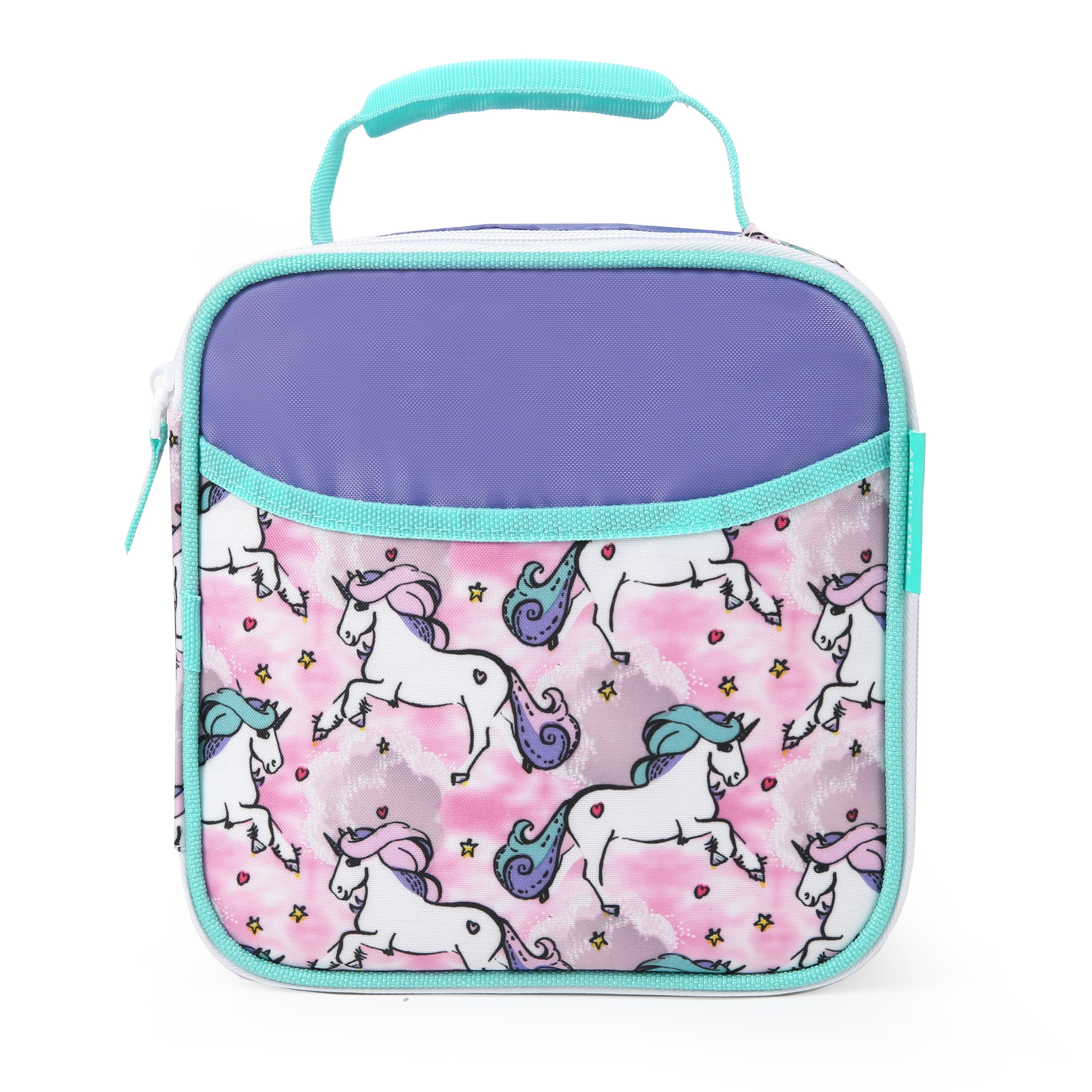 Arctic Zone Upright Reusable Lunch Box Combo with Accessories, Unicorn