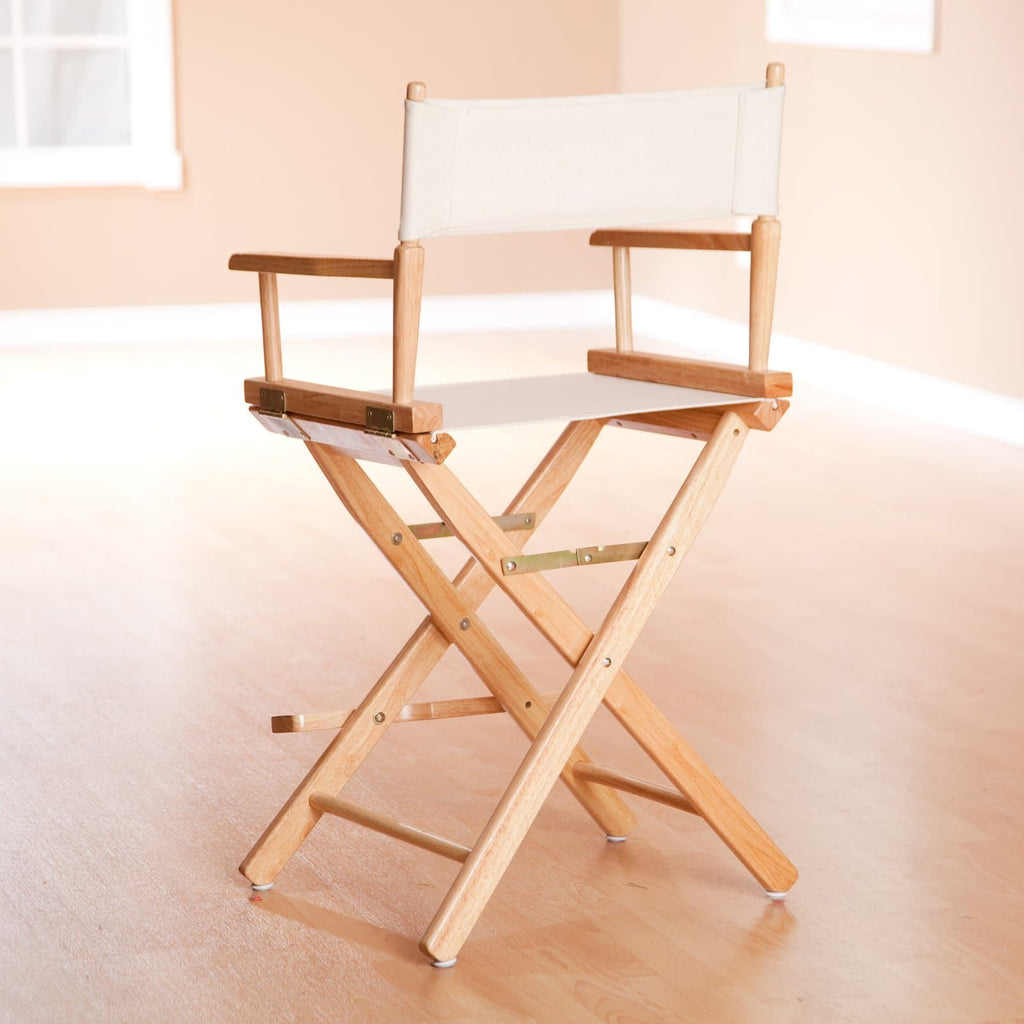 "24" Director's Chair White Frame-Purple Canvas"