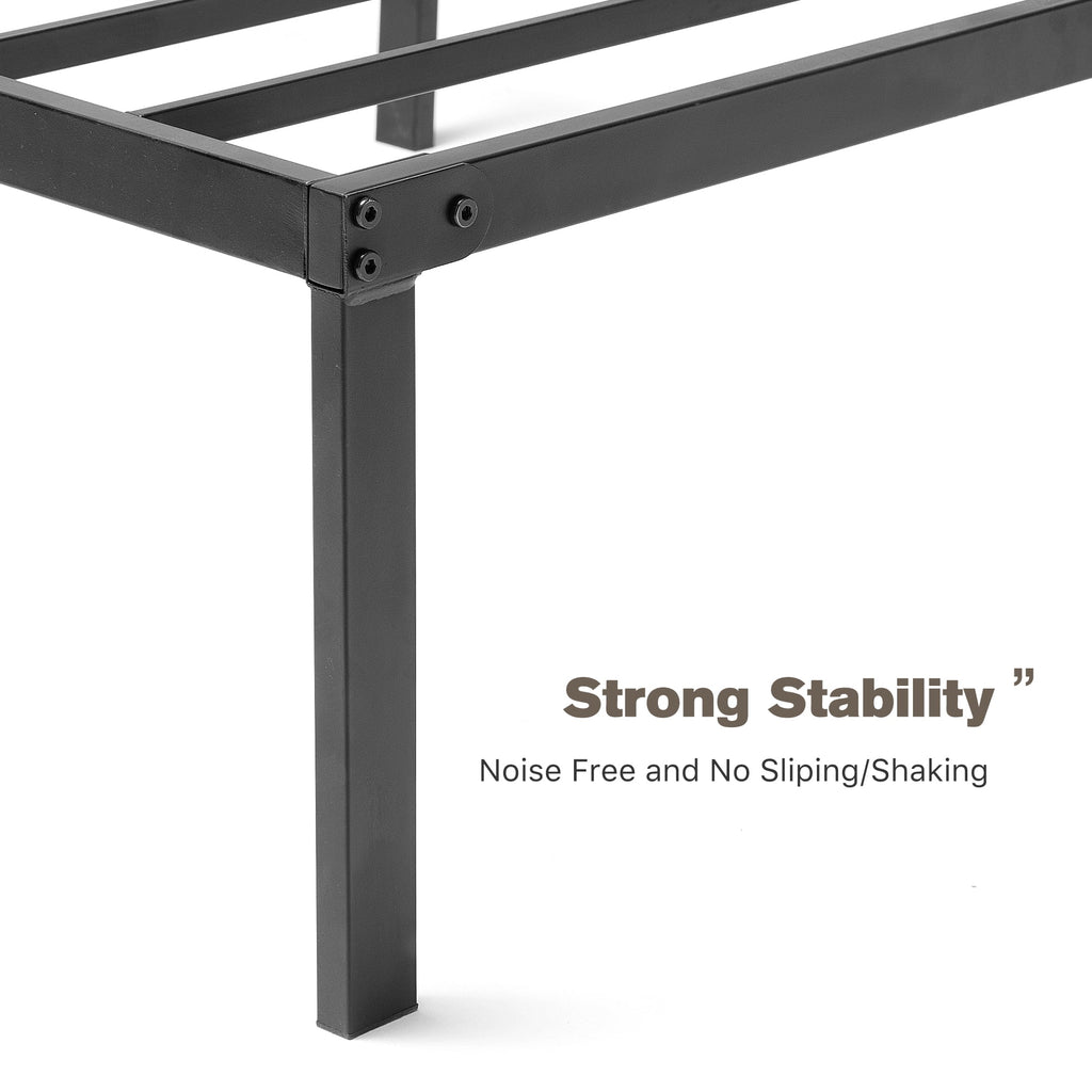 Bed Frame - Full Size Heavy Duty Platform Bed with Underbed Storage, 14-Inch High Steel Slat Support, Non-Slip Design, No Box Spring Required