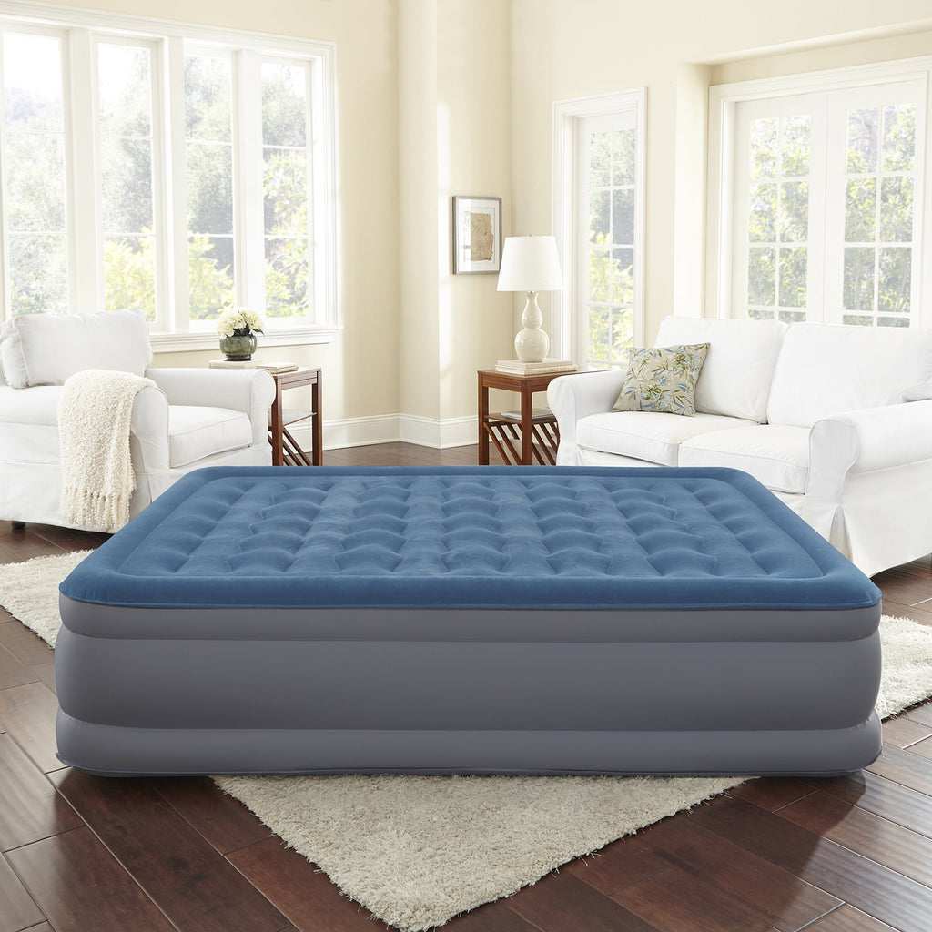 Beautyrest Extraordinaire 18" Queen Inflatable Blow up Air Bed Mattress with Built-in Pump