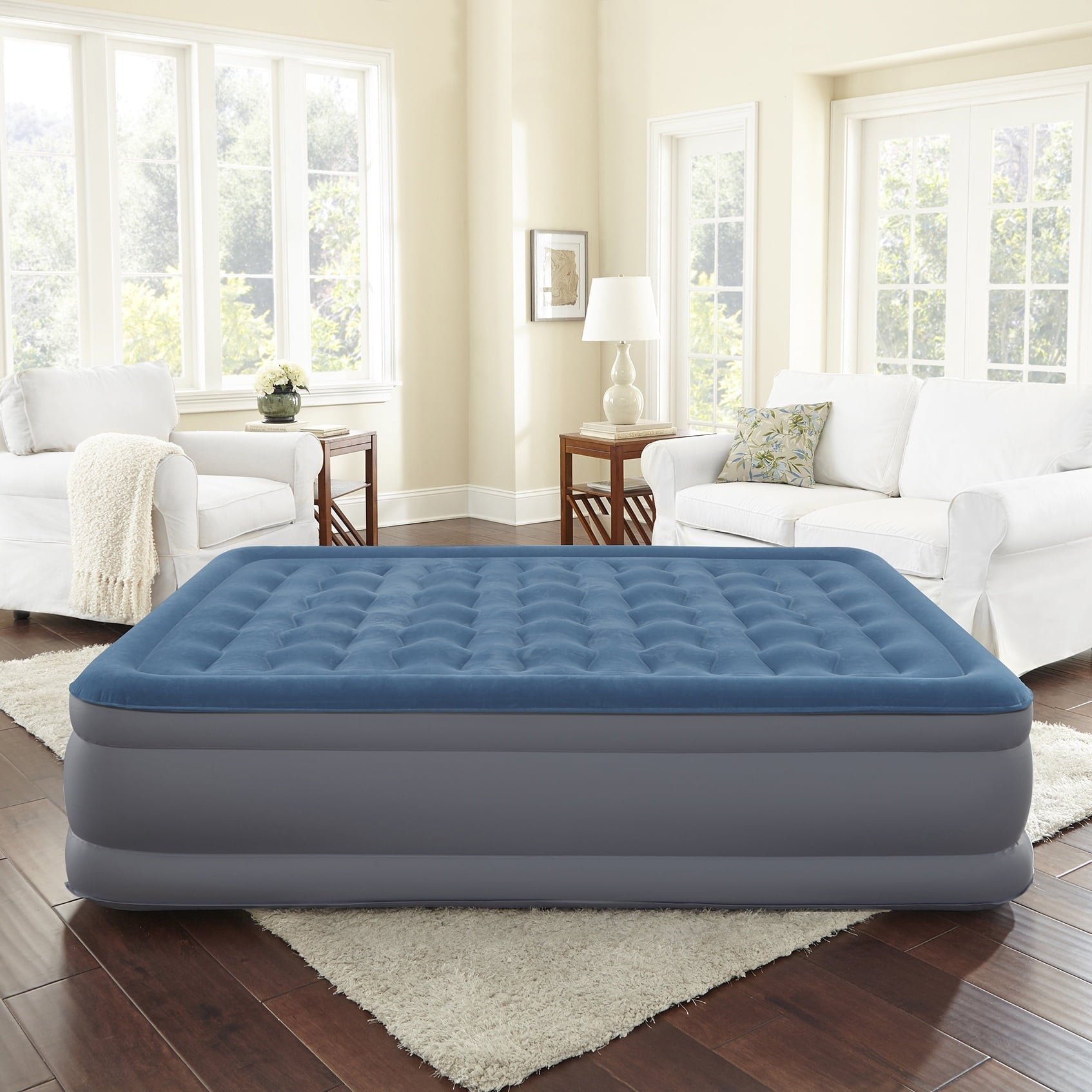 Beautyrest Extraordinaire 18" Queen Inflatable Blow up Air Bed Mattress with Built-in Pump
