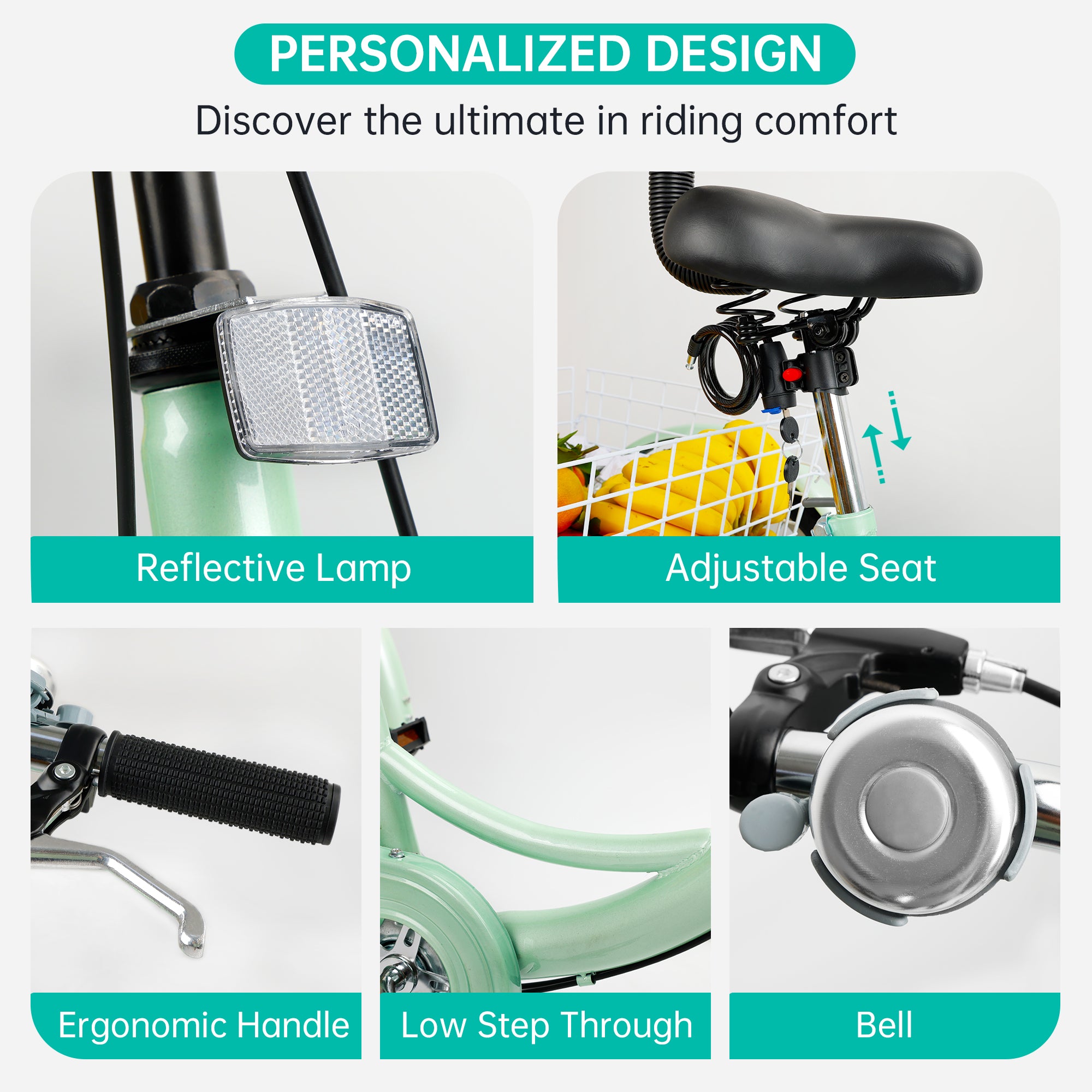 ARTUDATECH 7-Speed Adult Tricycle 24" Purple Three-Wheeled 3 Wheel Cruiser Bike with Seat and Rear Basket for Shopping,Commuting,Camping