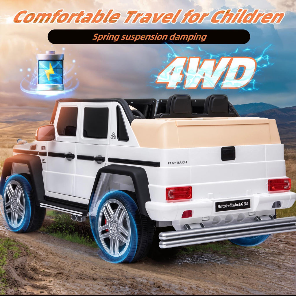 24V Ride on Car with Remote Control for Kids Mercedes Benz Ride on Car Toy for Boys and Girls 3-6 Years Old, Electric Vehicle, Bluetooth, LED Light, White