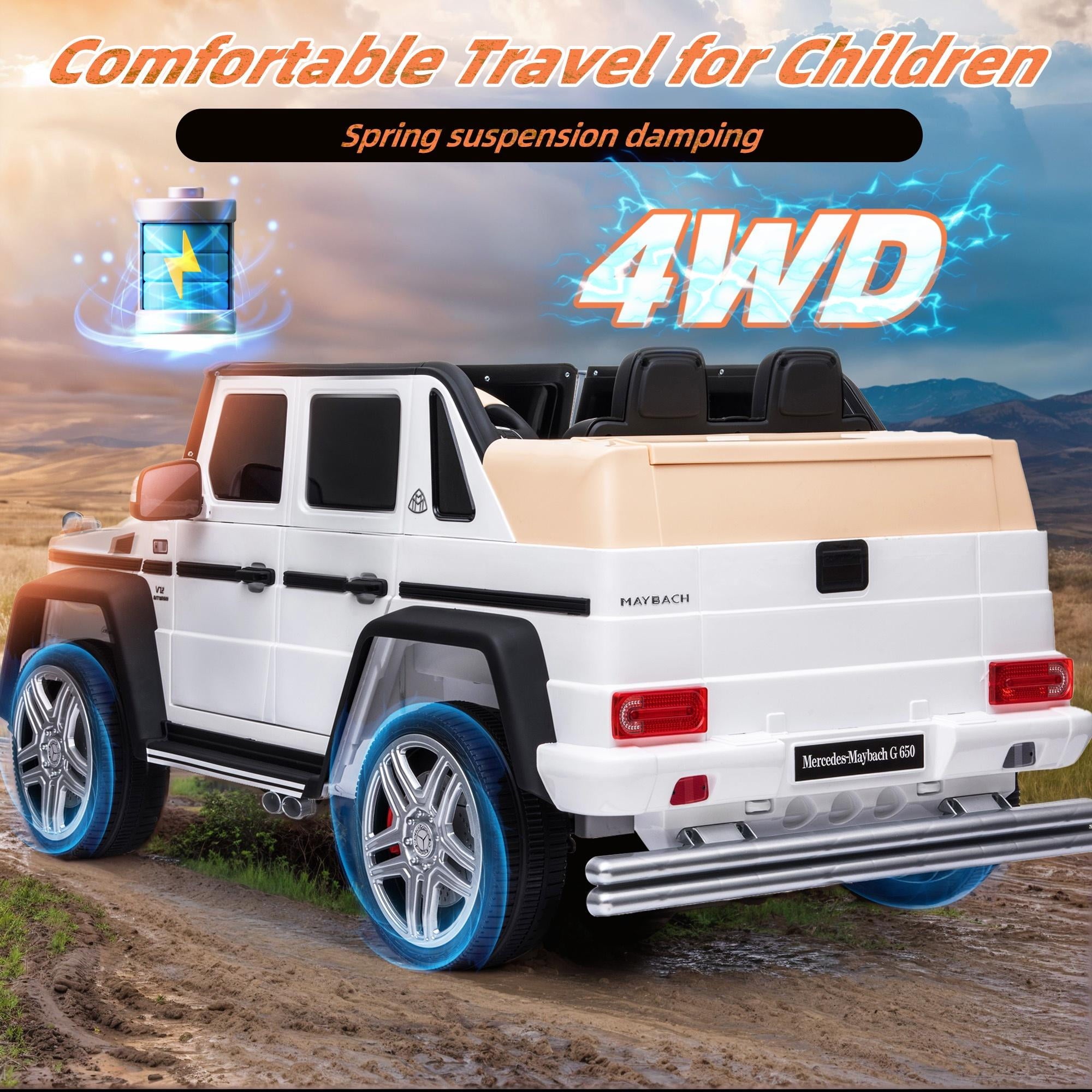 24V Ride on Car with Remote Control for Kids Mercedes Benz Ride on Car Toy for Boys and Girls 3-6 Years Old, Electric Vehicle, Bluetooth, LED Light, White