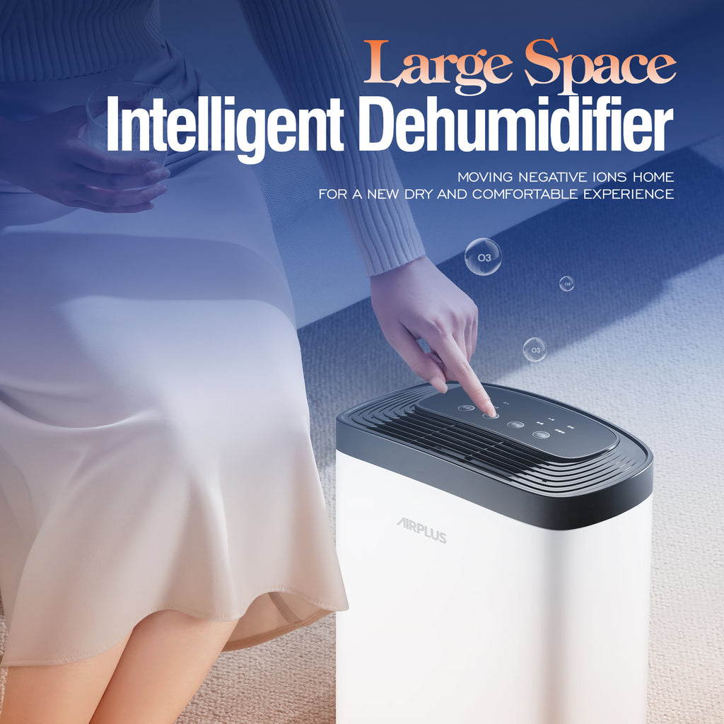 AIRPLUS Dehumidifiers, 30 Pint Dehumidifiers with Drain Hose, 1,500 Sq. ft. Dehumidifier for Home, Rebuilt Dehumidifiers for Basement, AP1907, White